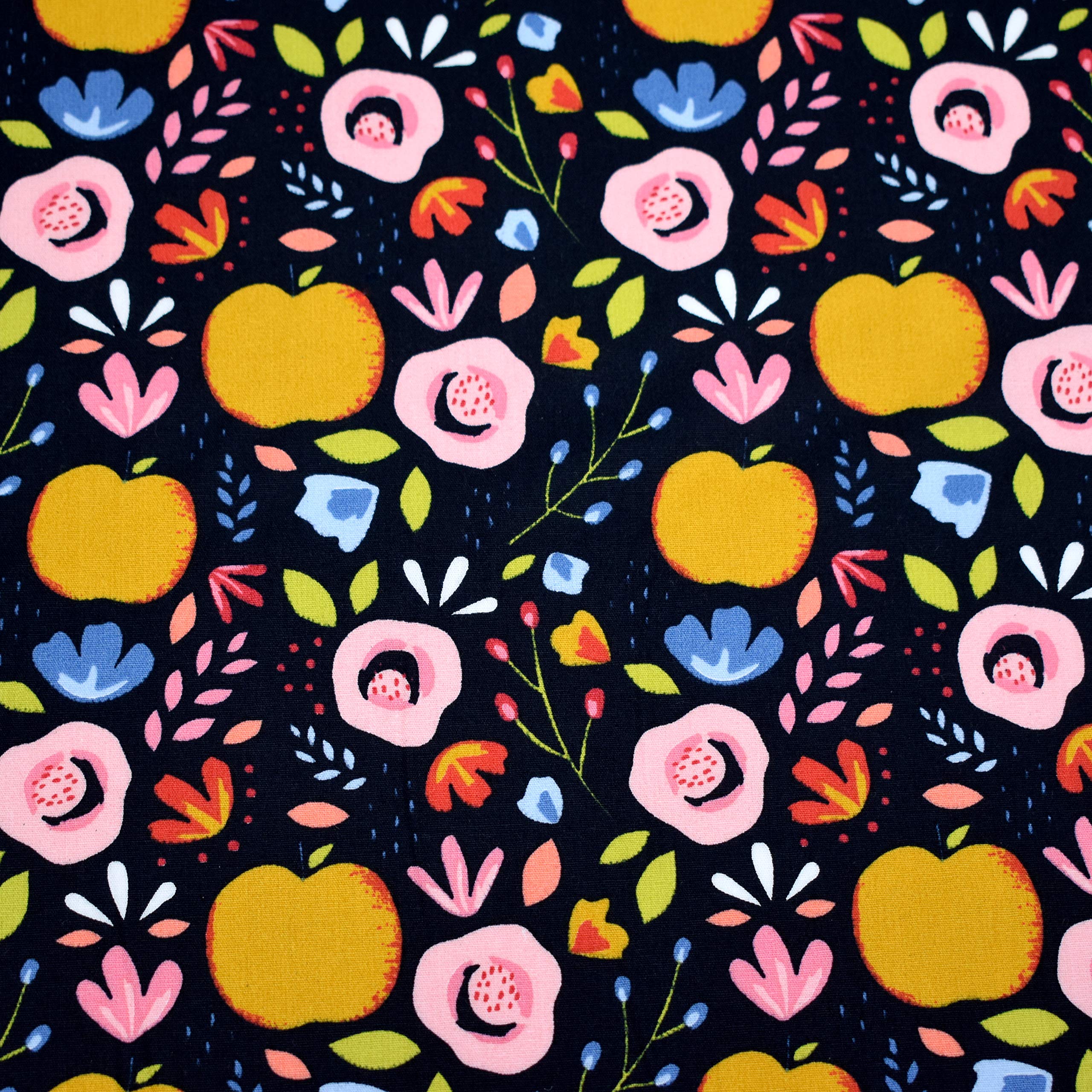 MAGAM-Stoffe Obst-Garten Baumwollstoff Kinderstoff 100% Baumwolle Oeko-Tex Meterware 50cm (Grau)