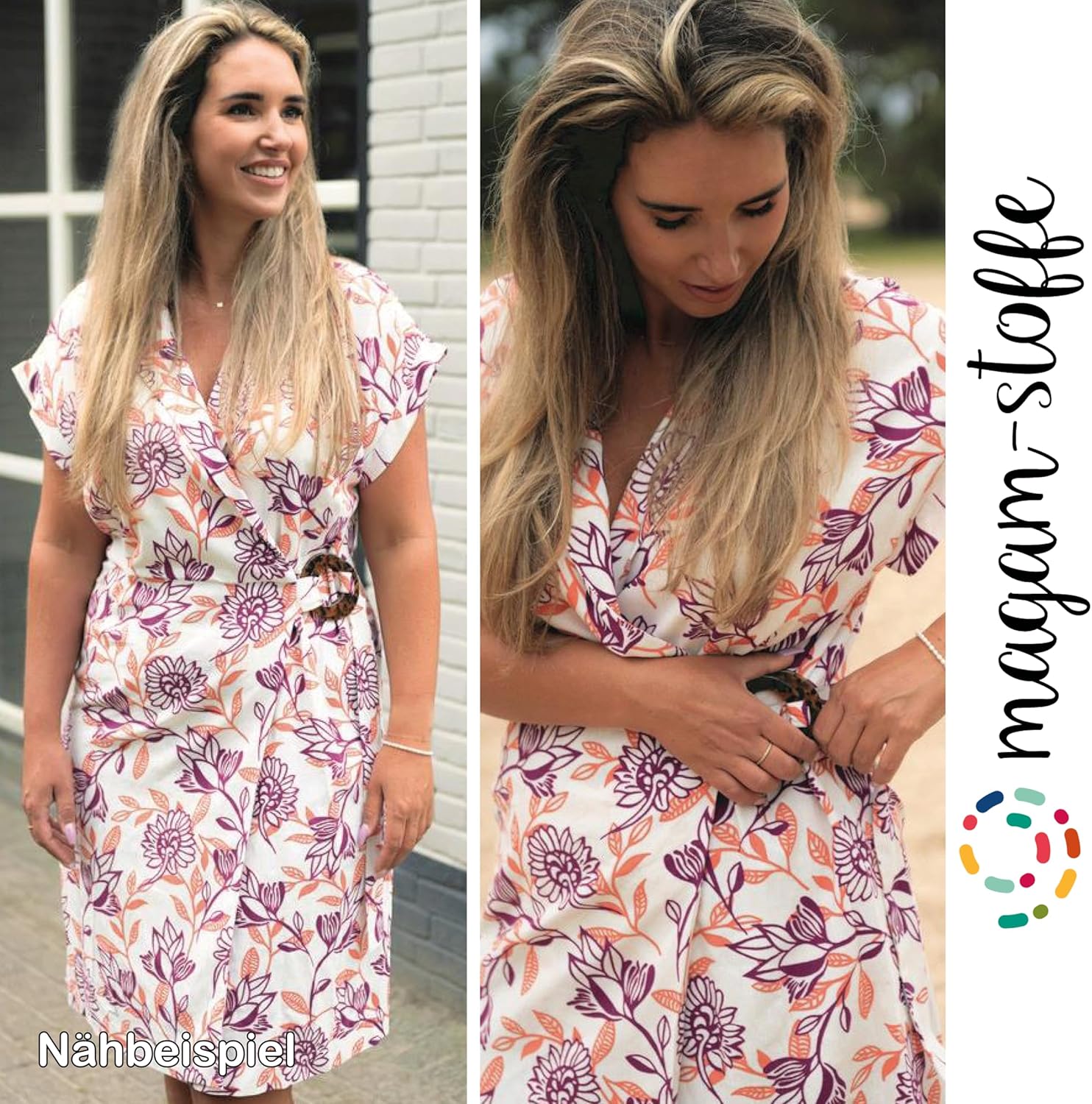 MAGAM-Stoffe Emilia Mode Stoff aus Holland Leinen Viskose Meterware ab 50cm (Rosa)