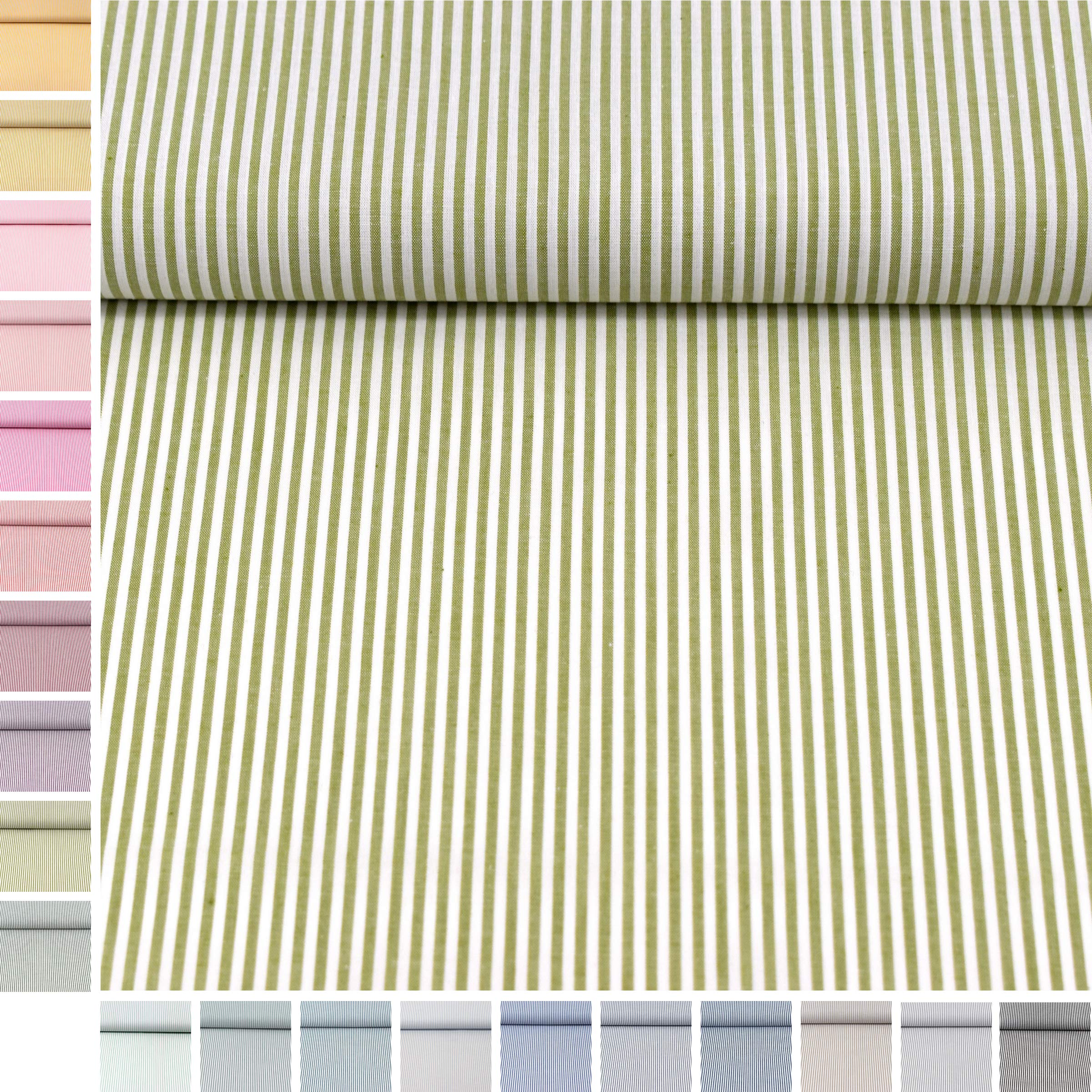 MAGAM-Stoffe Mona Streifen Kinder Baumwollstoff Oeko-Tex Meterware 50cm (20. Schwarz)