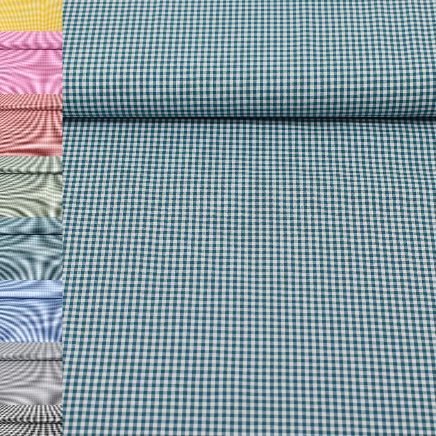 MAGAM-Stoffe Mona Vichy-Karo klein Baumwollstoff Oeko-Tex Meterware 50cm (20. Schwarz)