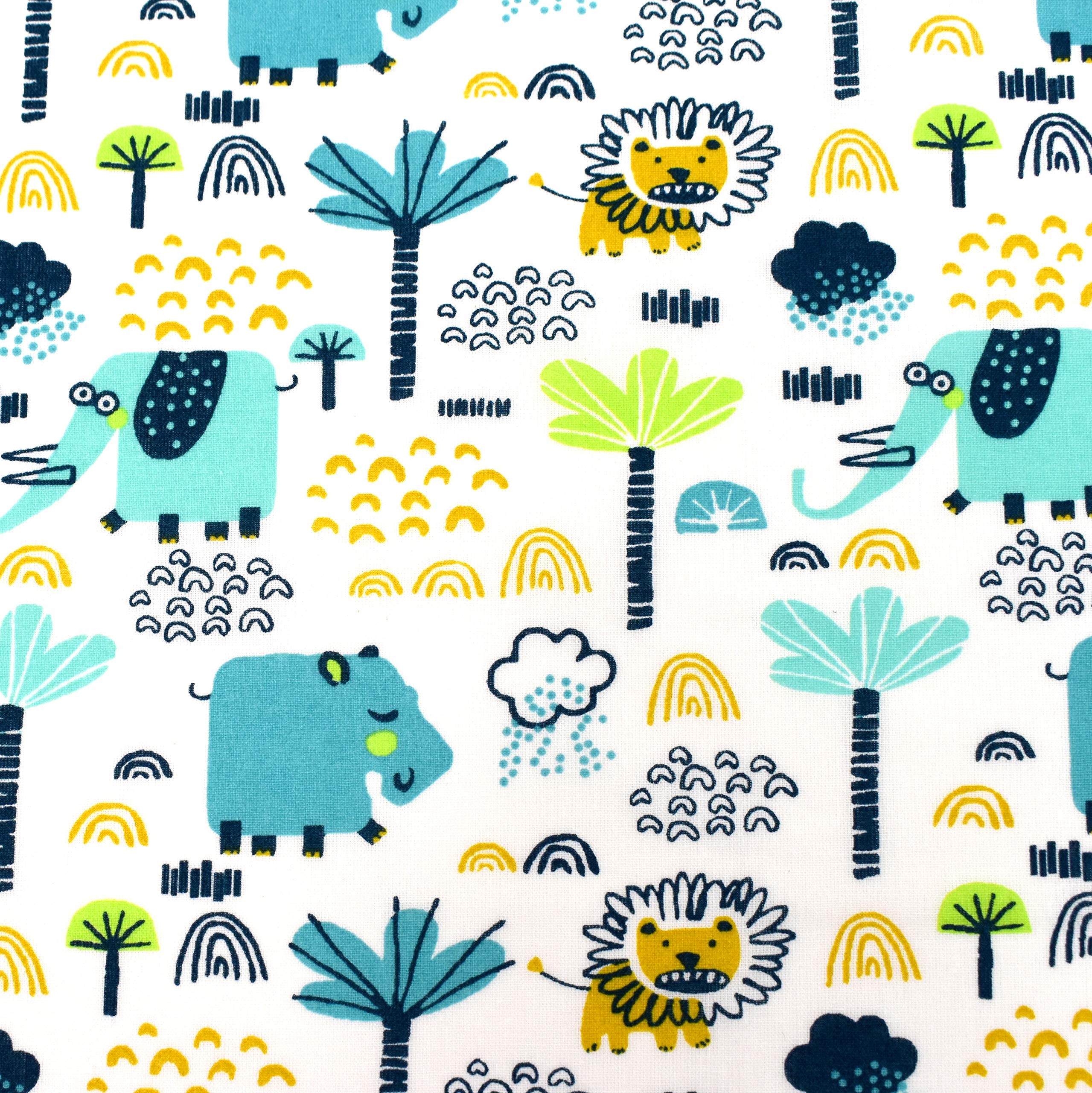 MAGAM-Stoffe Savanna Tiere Kinder Baumwollstoff Oeko-Tex Meterware 50cm (grau)