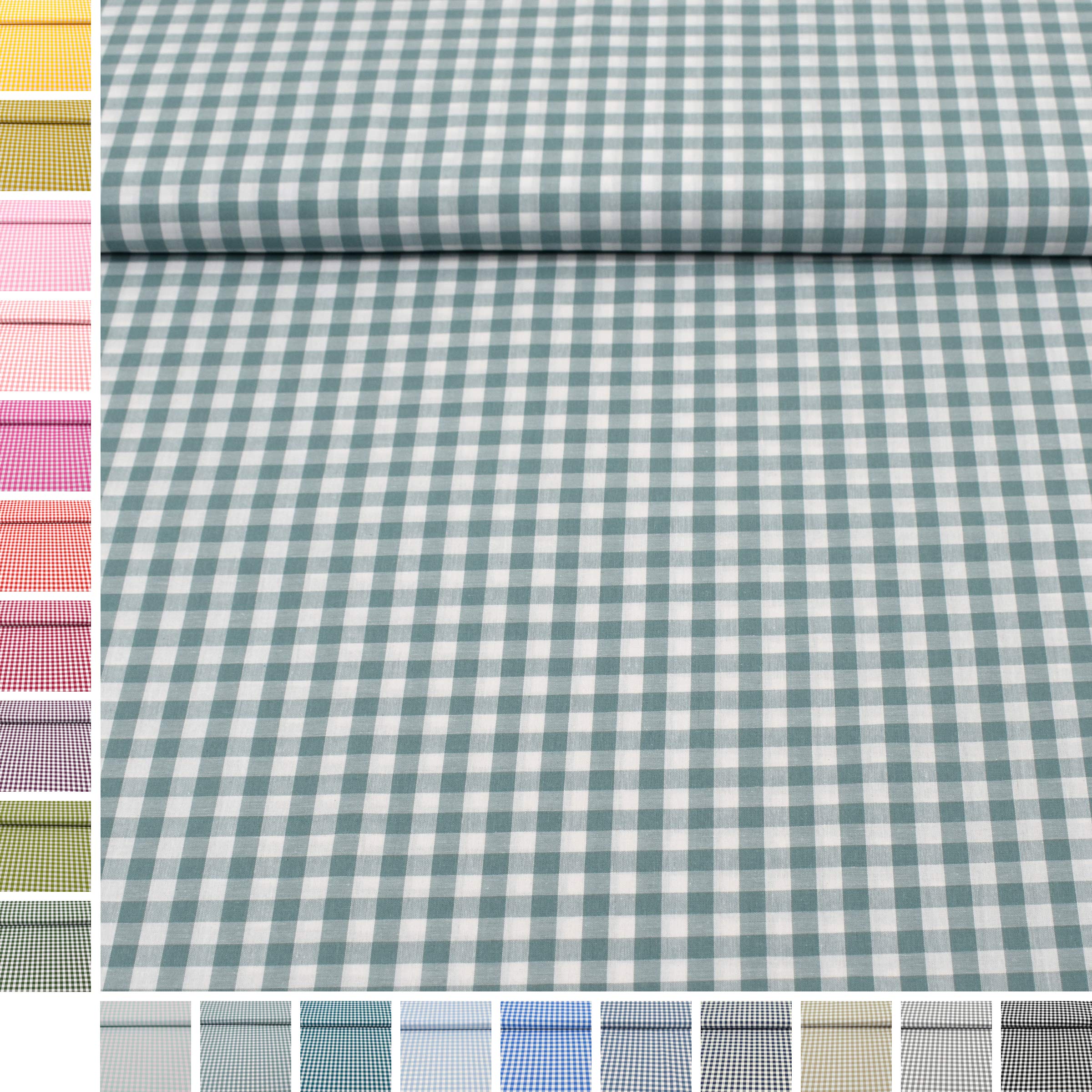 MAGAM-Stoffe Mona Vichy-Karo groß Baumwollstoff Oeko-Tex Meterware 50cm (20. Schwarz)