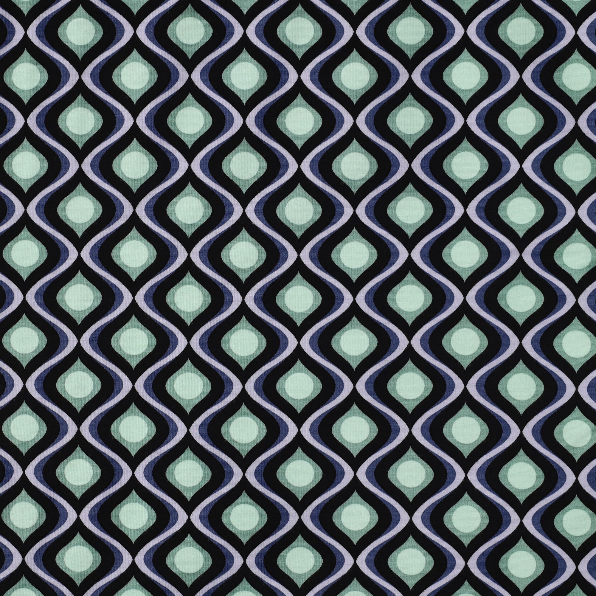 MAGAM-Stoffe Abby Mode Stoff aus Holland Viskose Meterware ab 50cm (Punta Di Roma Muster blau altrosa)