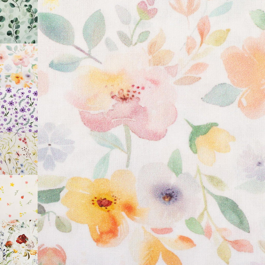 MAGAM-Stoffe Emma Blumen Baumwollstoff ÖKO-TEX Meterware ab 50cm (Marienkäfer)