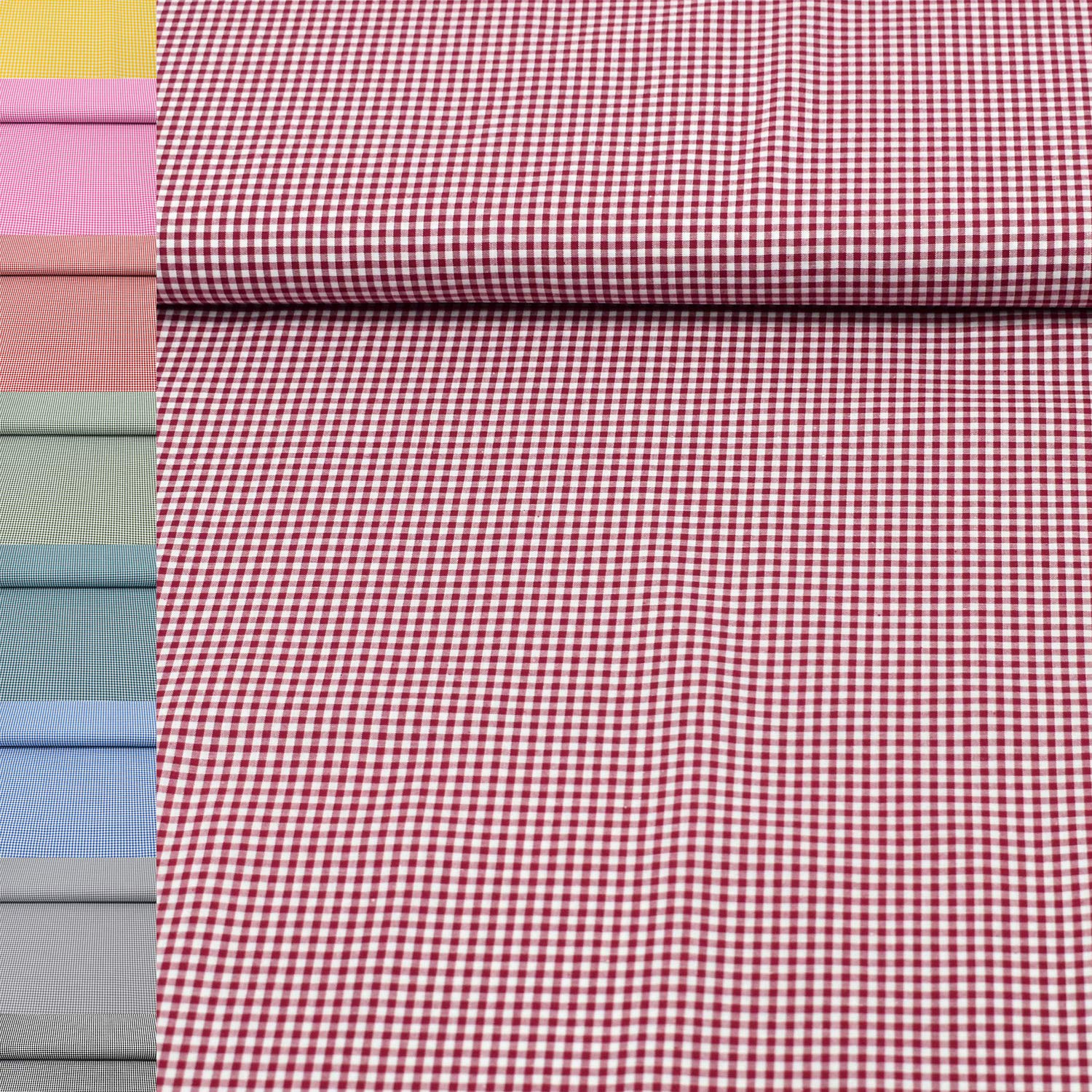 MAGAM-Stoffe Mona Vichy-Karo klein Baumwollstoff Oeko-Tex Meterware 50cm (20. Schwarz)