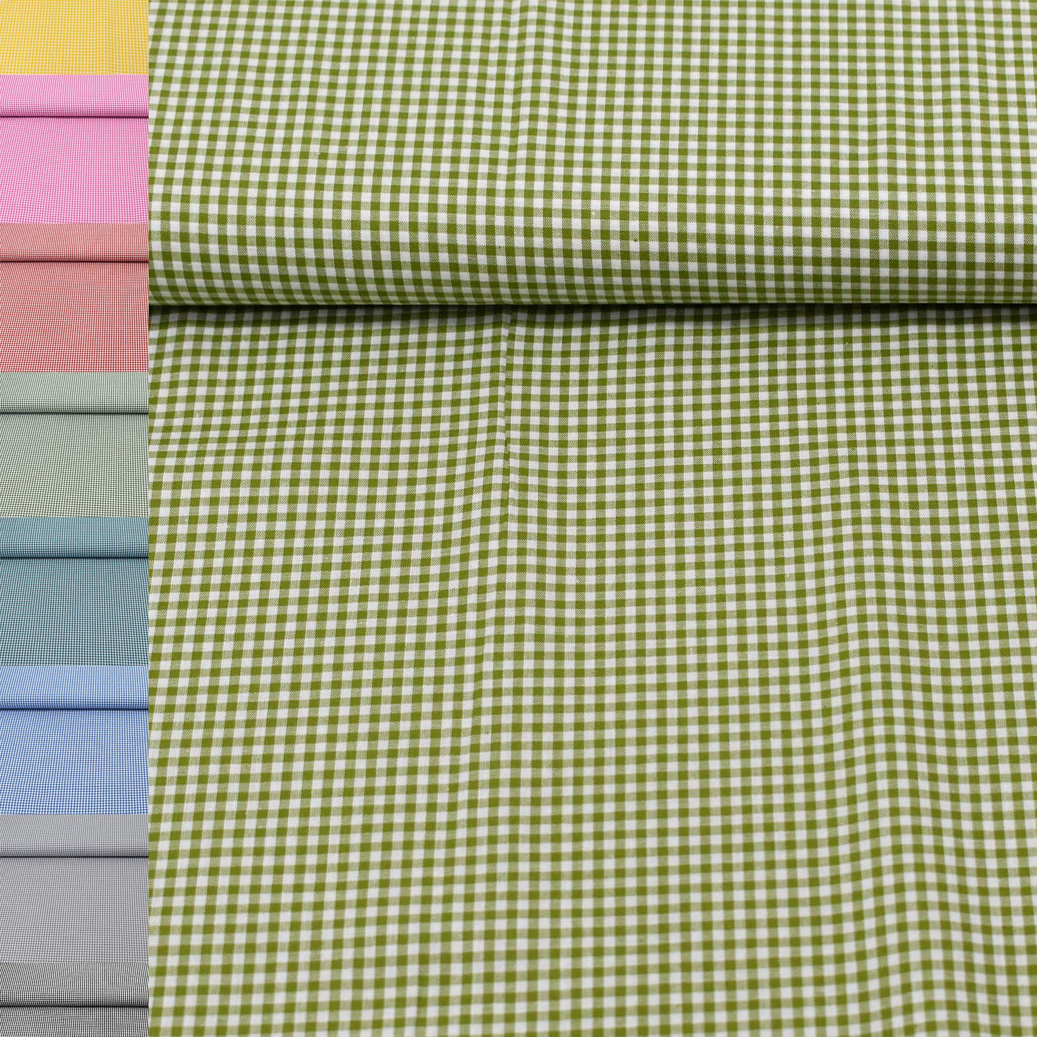 MAGAM-Stoffe Mona Vichy-Karo klein Baumwollstoff Oeko-Tex Meterware 50cm (20. Schwarz)