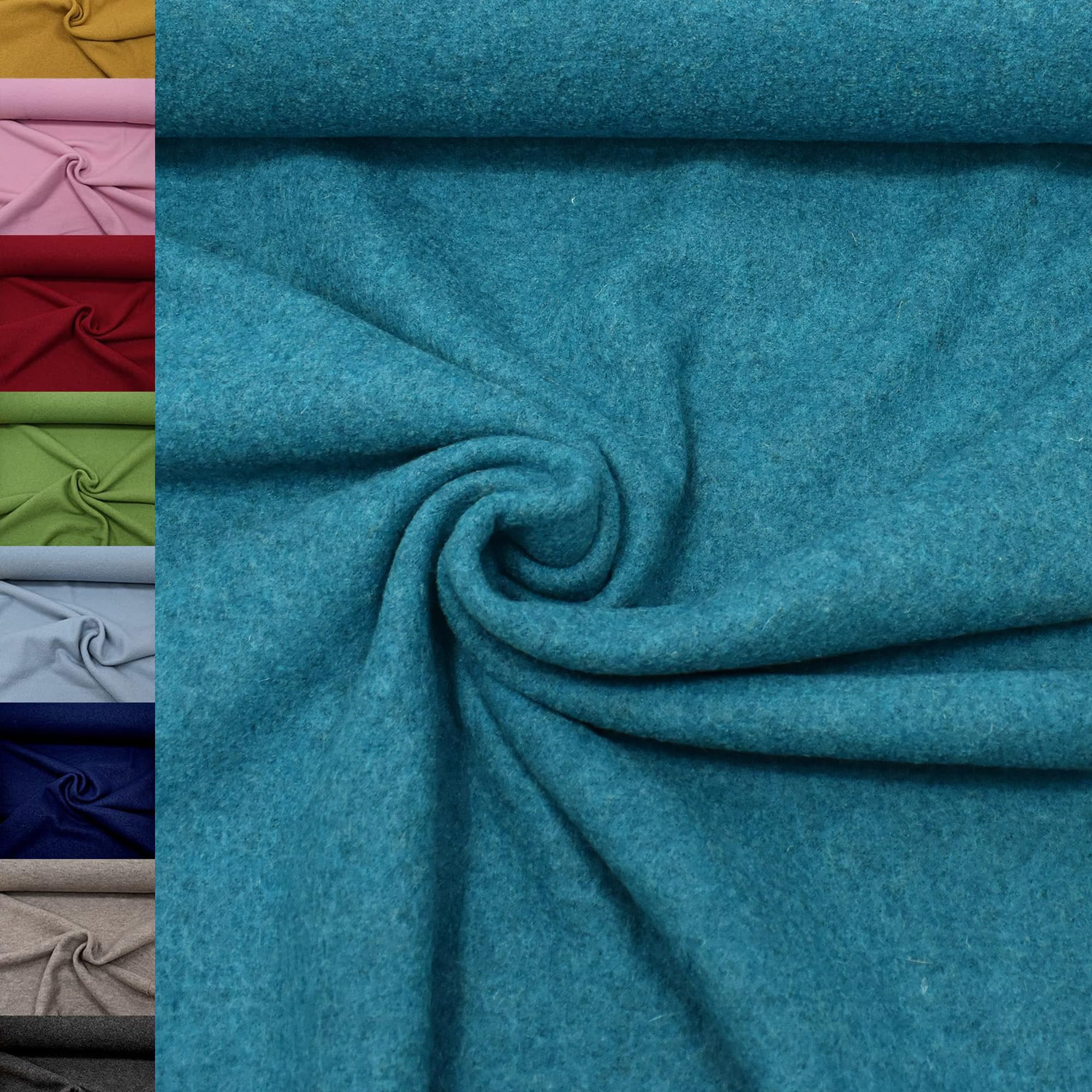 MAGAM-Stoffe Walkloden Wollstoff 100% reine Schurwolle Meterware 50cm (11. Grün)