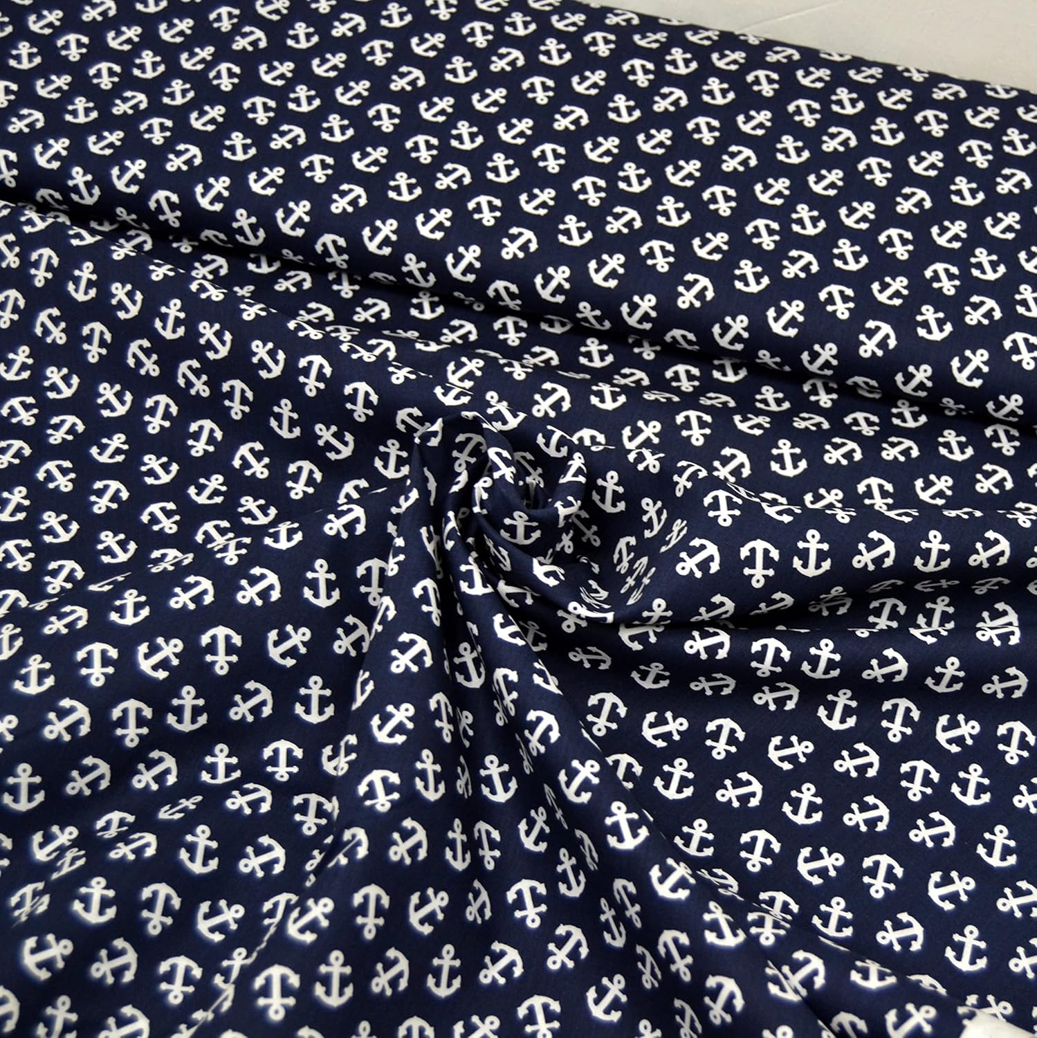 MAGAM-Stoffe Anker Kimi Baumwollstoff Oeko-Tex Meterware 50cm (03. Dunkelblau)