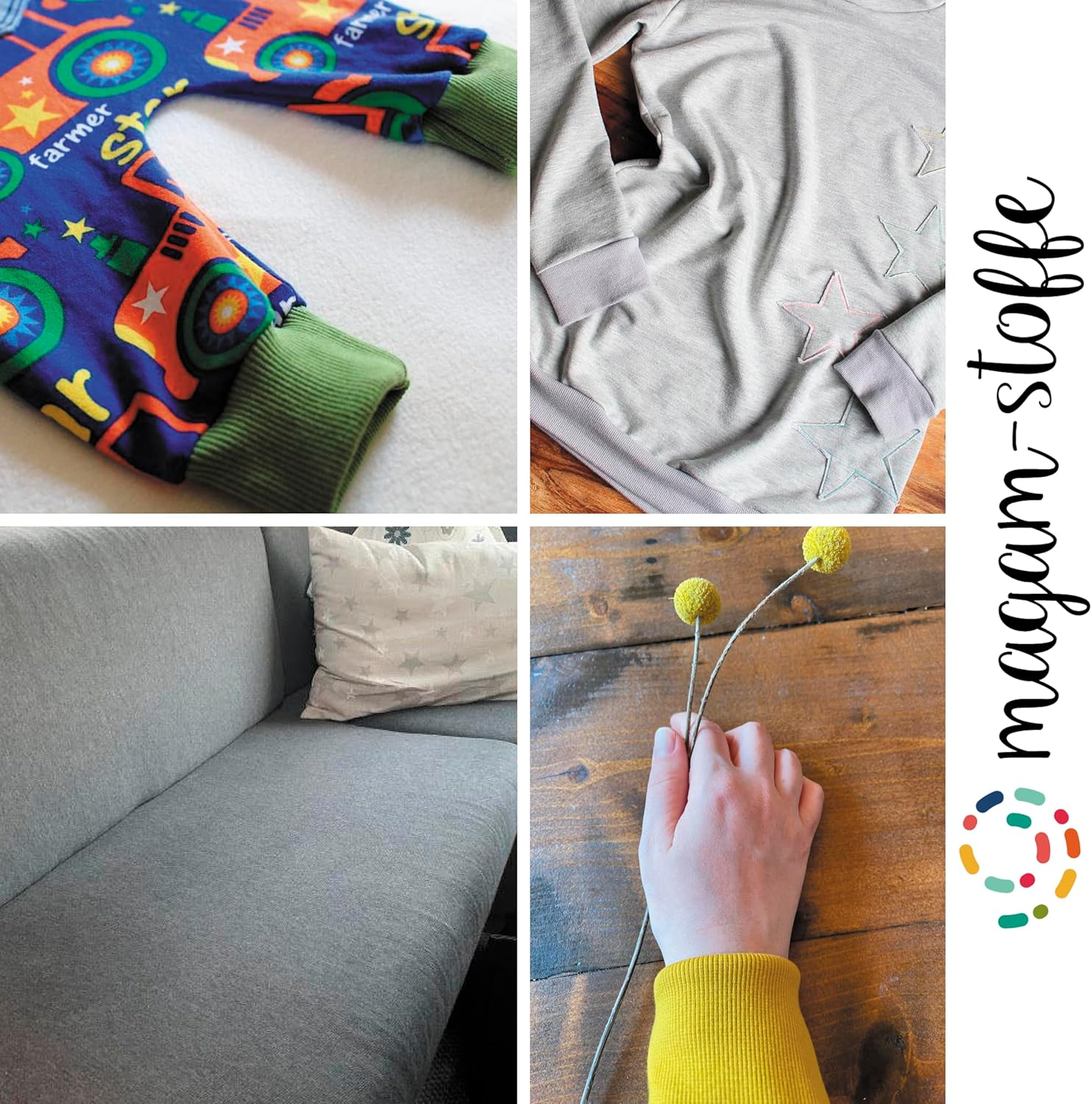 MAGAM-Stoffe Laura Bündchenstoff Grobstrick uni Bio Meterware 50cm (08. Alt Mint)