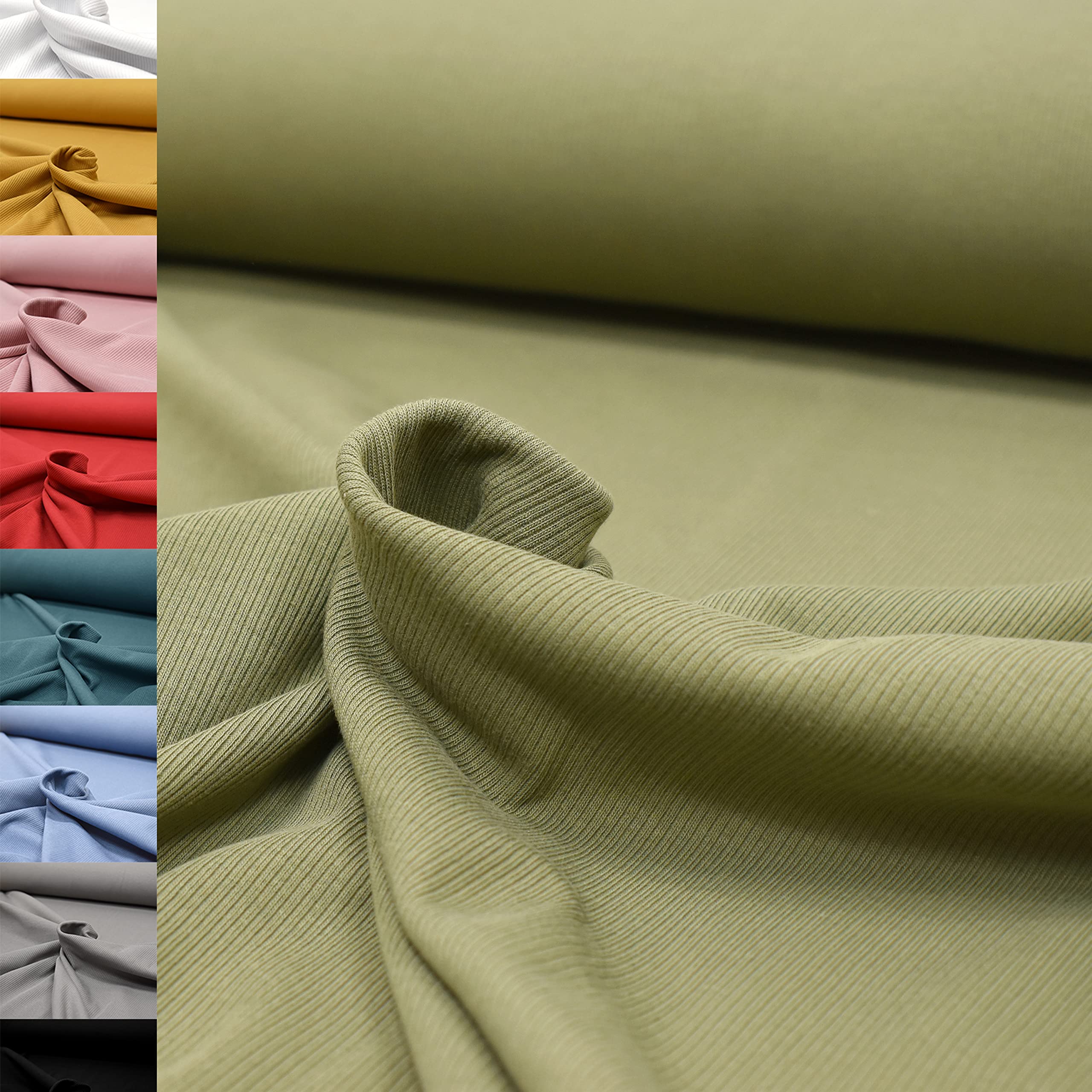 MAGAM-Stoffe Matteo Rippen Jersey Mode Stoff Meterware 50cm (Fiona Blümchen lila)