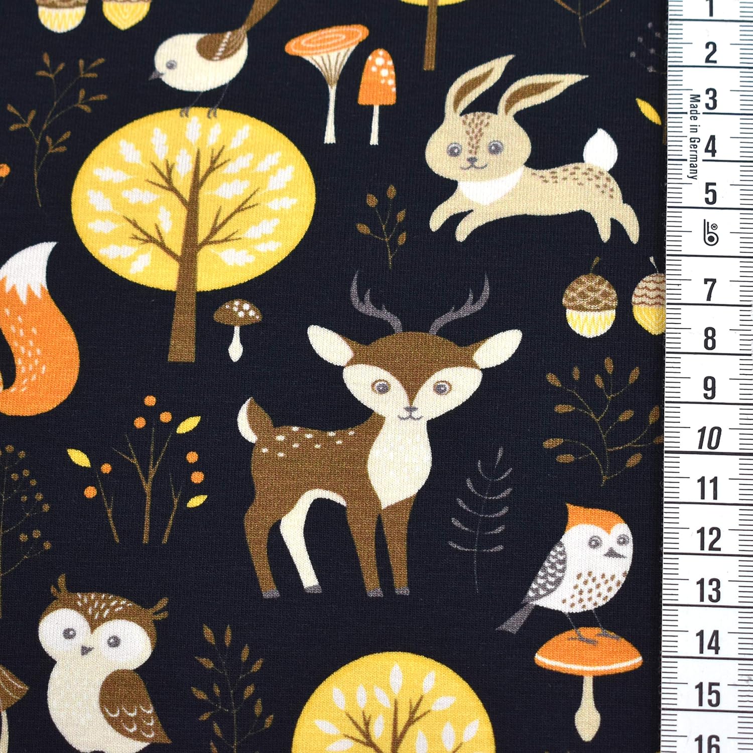 MAGAM-Stoffe Theodor Kinder Jersey Stoff Oeko-Tex Meterware 50cm (Schwarz)