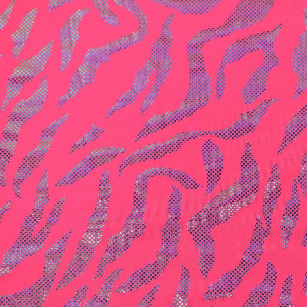 MAGAM-Stoffe Alice Hippie Retro Vintage Halloween Stoff Meterware 50cm (3. Soul (Folienjersey pink))