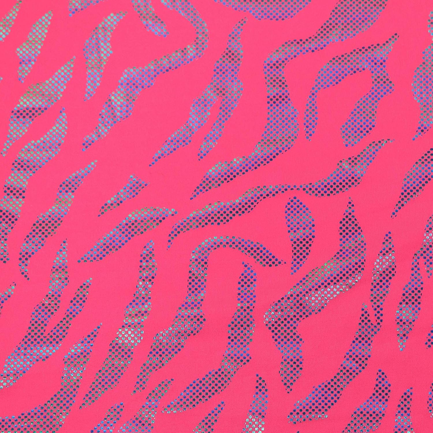 MAGAM-Stoffe Alice Hippie Retro Vintage Halloween Stoff Meterware 50cm (3. Soul (Folienjersey pink))