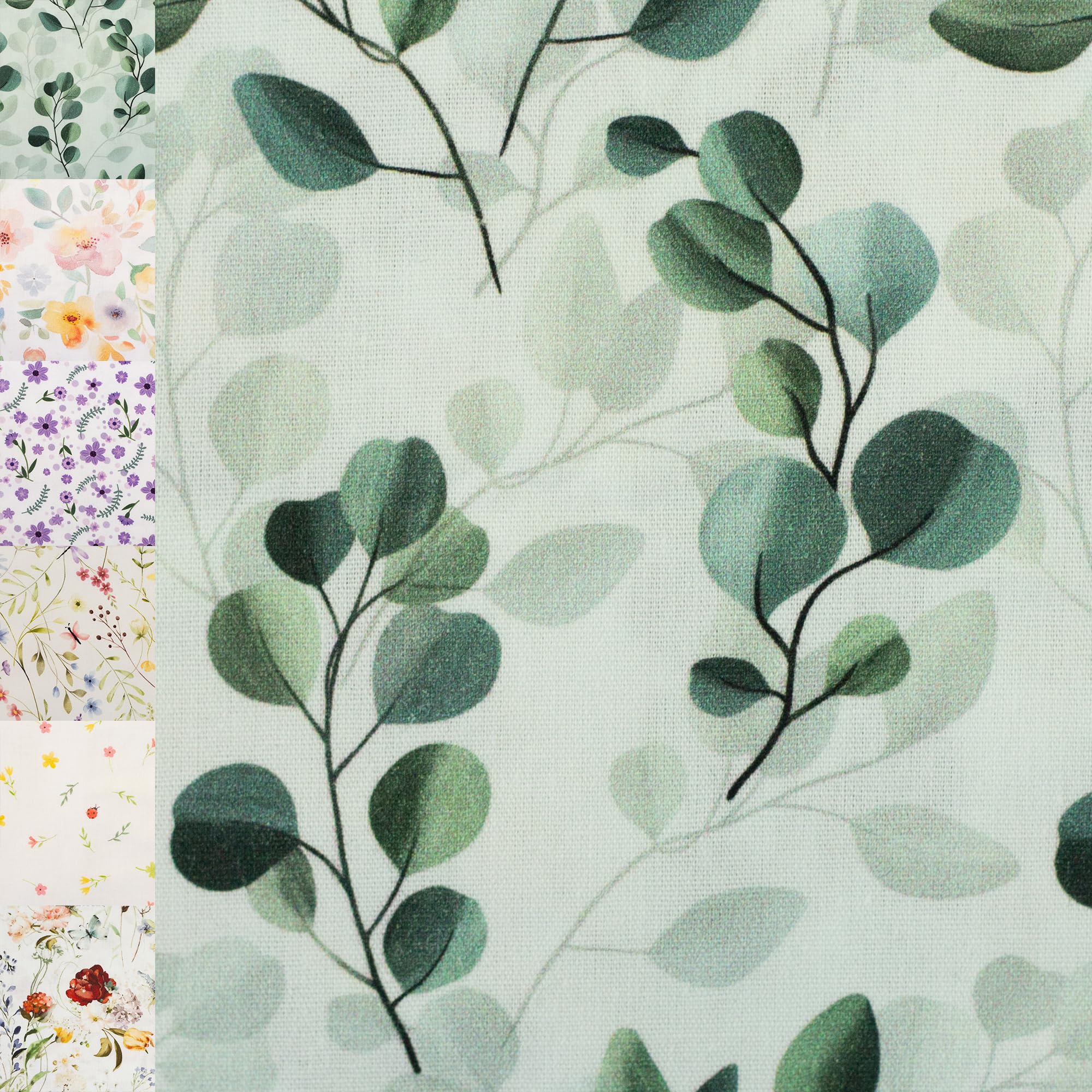 MAGAM-Stoffe Emma Blumen Baumwollstoff ÖKO-TEX Meterware ab 50cm (Marienkäfer)