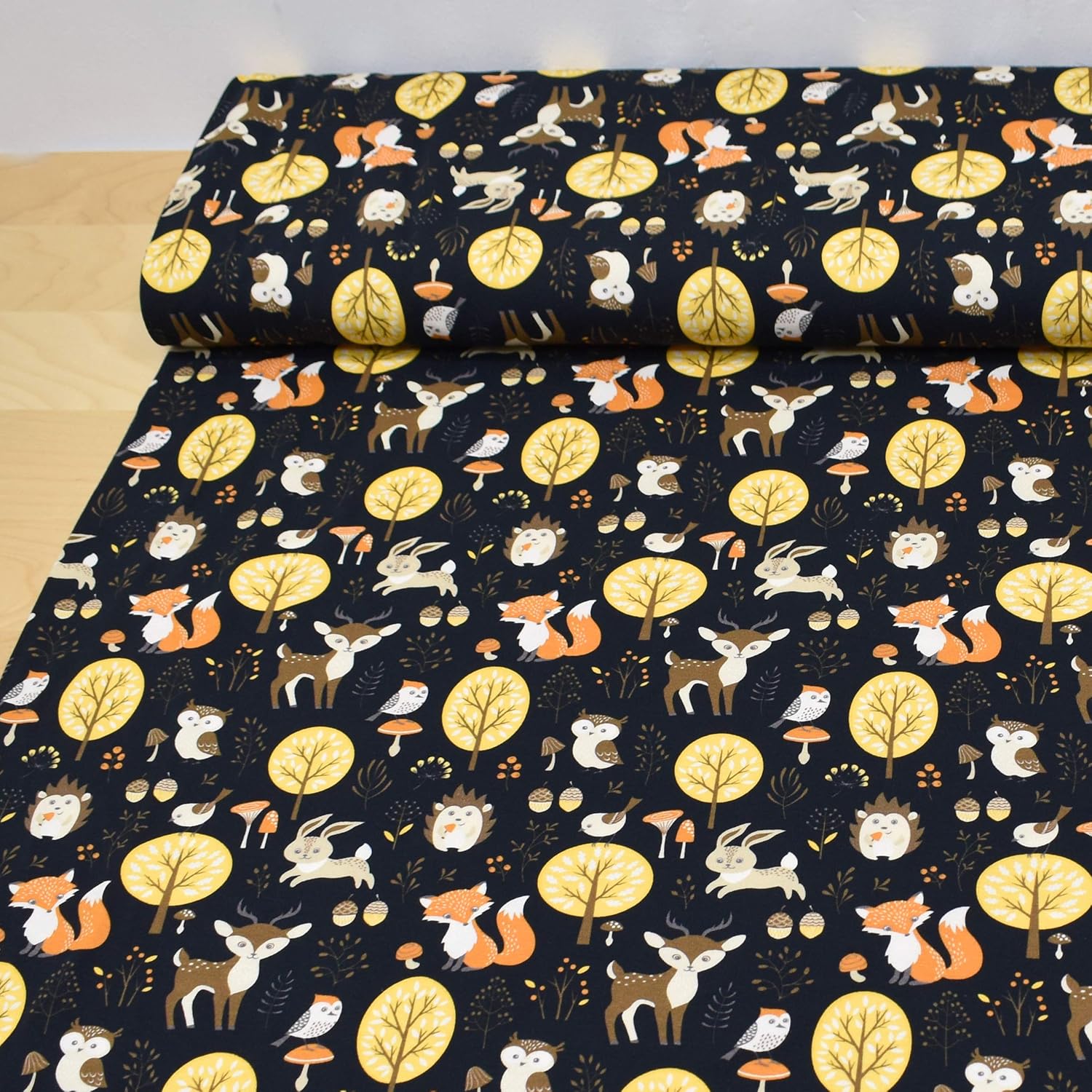 MAGAM-Stoffe Theodor Kinder Jersey Stoff Oeko-Tex Meterware 50cm (Schwarz)