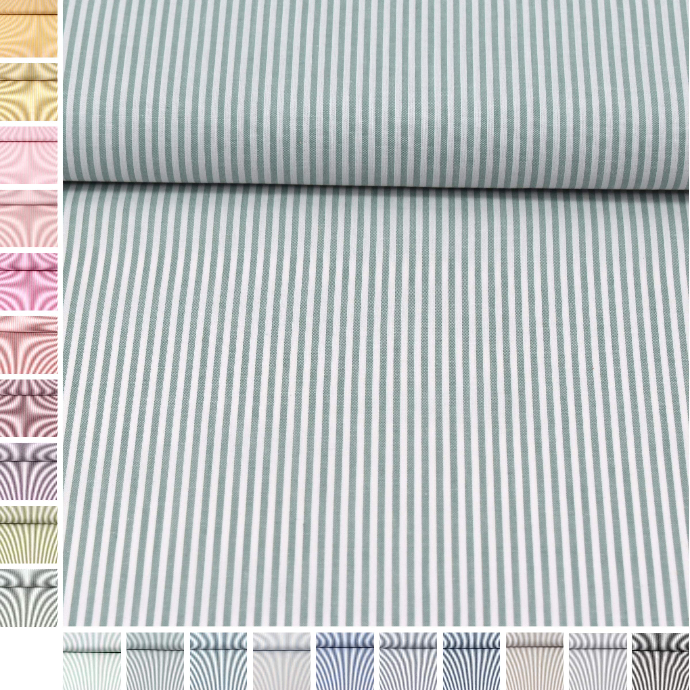 MAGAM-Stoffe Mona Streifen Kinder Baumwollstoff Oeko-Tex Meterware 50cm (20. Schwarz)