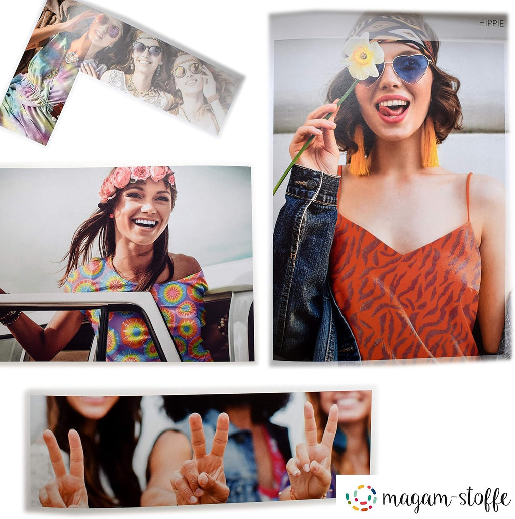 MAGAM-Stoffe Alice Hippie Retro Vintage Halloween Stoff Meterware 50cm (3. Soul (Folienjersey pink))