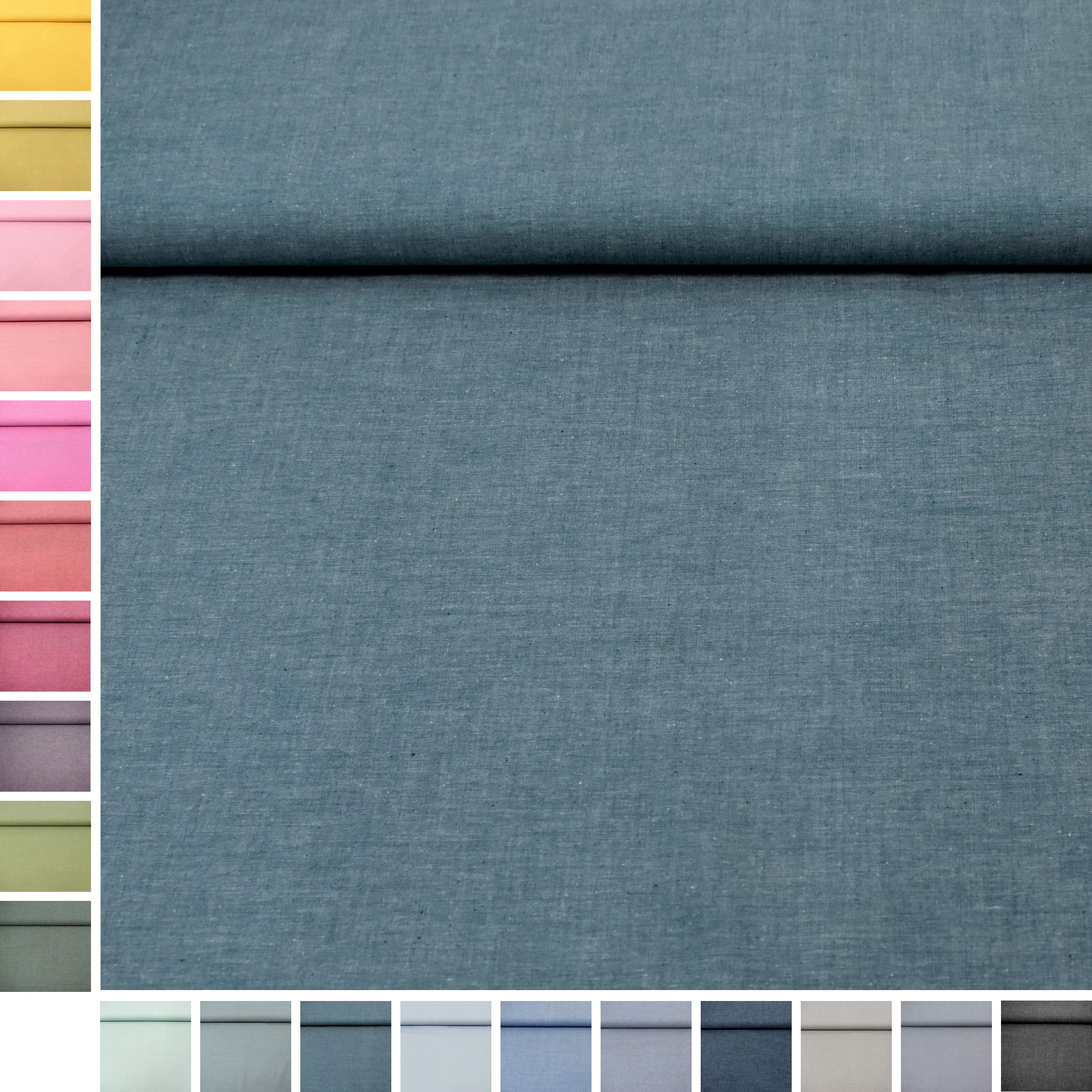 MAGAM-Stoffe Mona Uni Kinder Baumwollstoff Oeko-Tex Meterware 50cm (20. Schwarz)