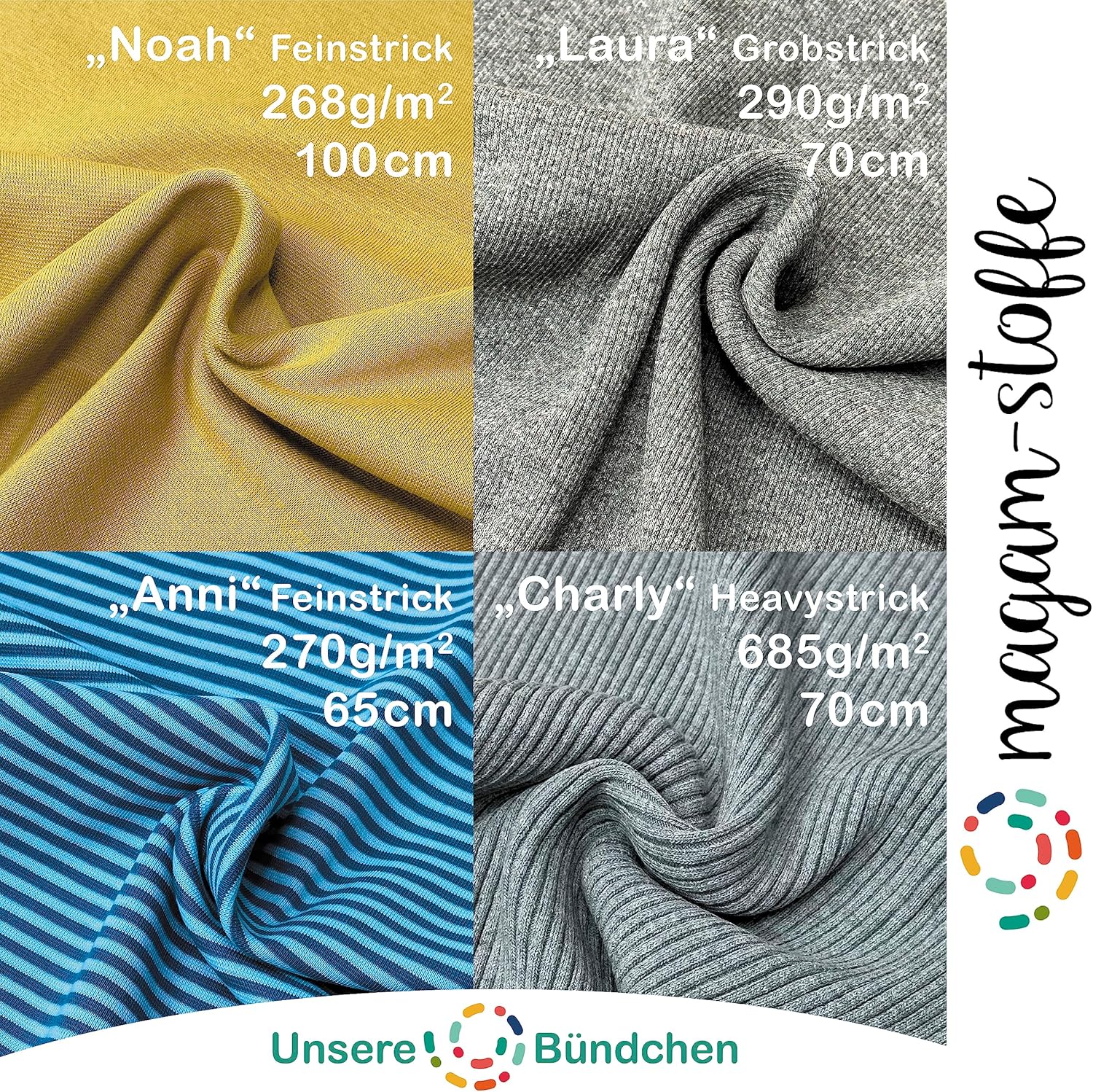 MAGAM-Stoffe Laura Bündchenstoff Grobstrick uni Bio Meterware 50cm (08. Alt Mint)