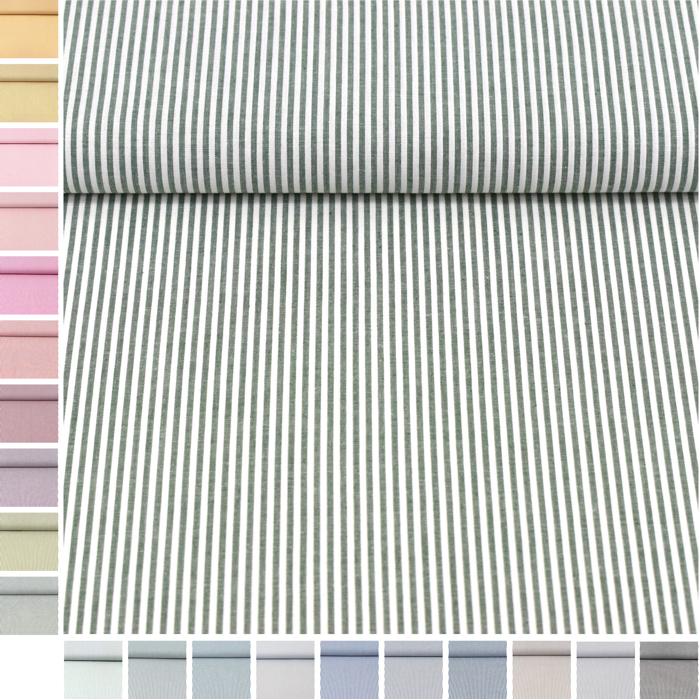 MAGAM-Stoffe Mona Streifen Kinder Baumwollstoff Oeko-Tex Meterware 50cm (20. Schwarz)