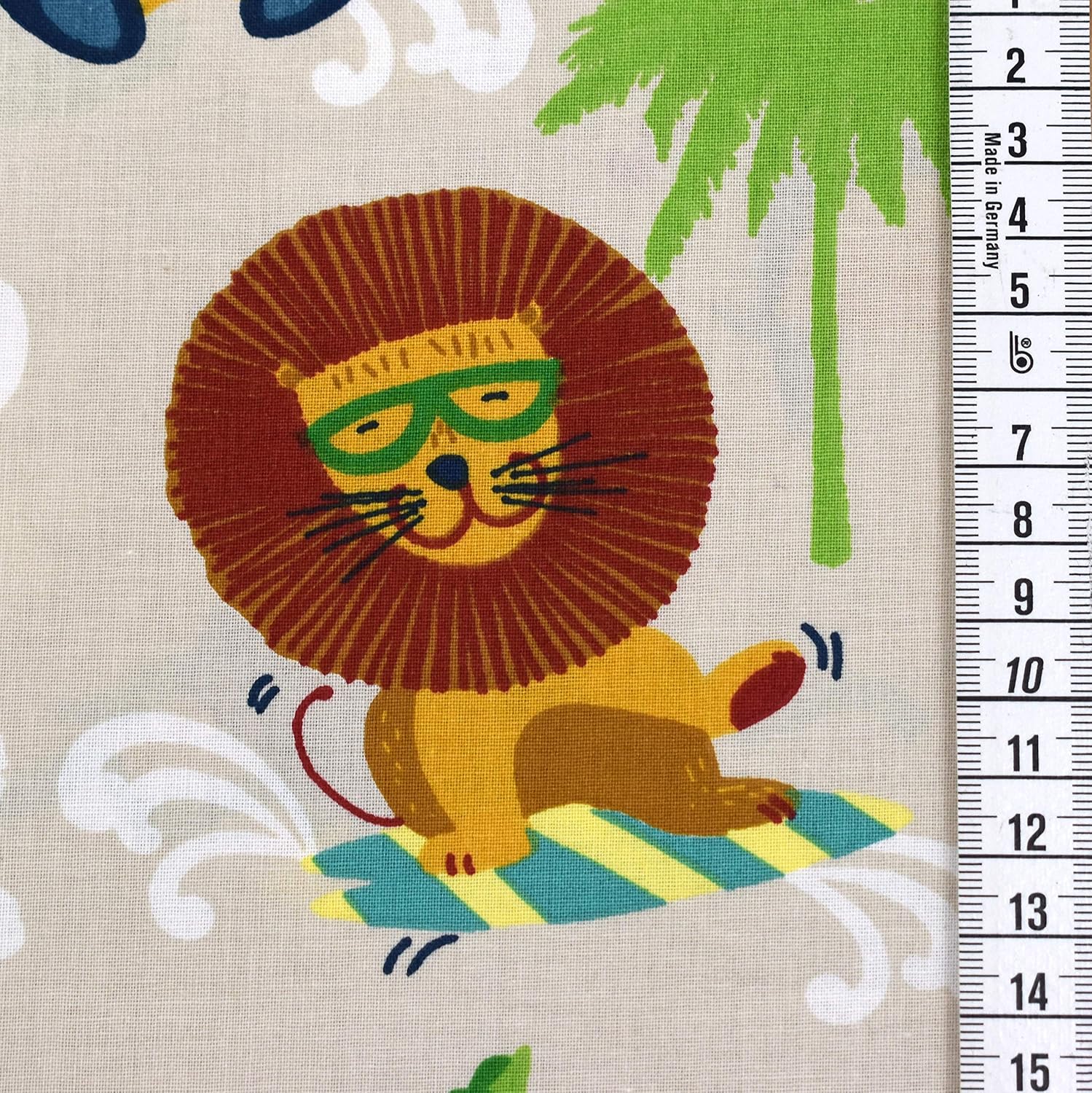 MAGAM-Stoffe Club Party Kinderstoff Oeko-Tex Meterware 50cm (Baumwolle beige)