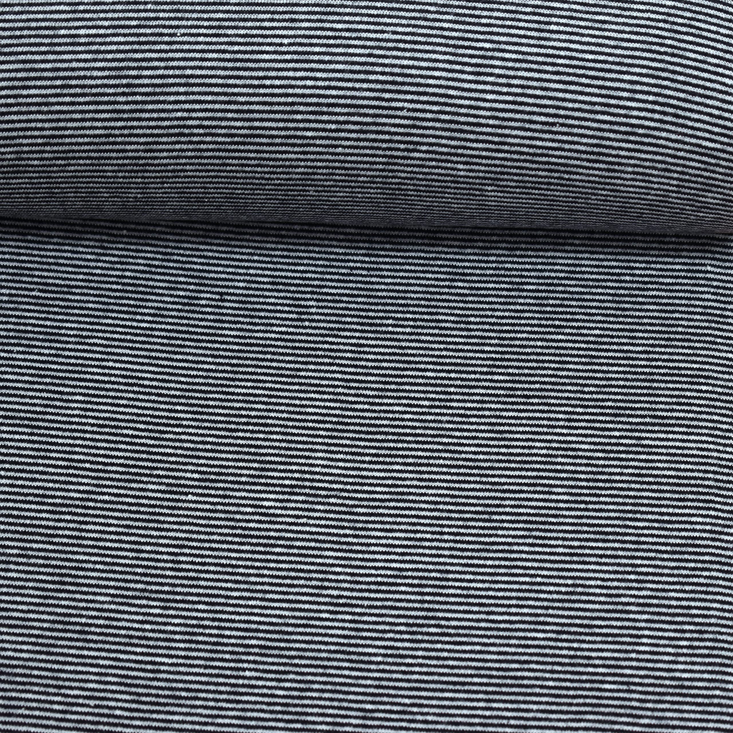 MAGAM-Stoffe James Ringel Bündchenstoff Feinstrick Oeko-Tex Meterware 50cm (2mm Rauchblau-Weiß)