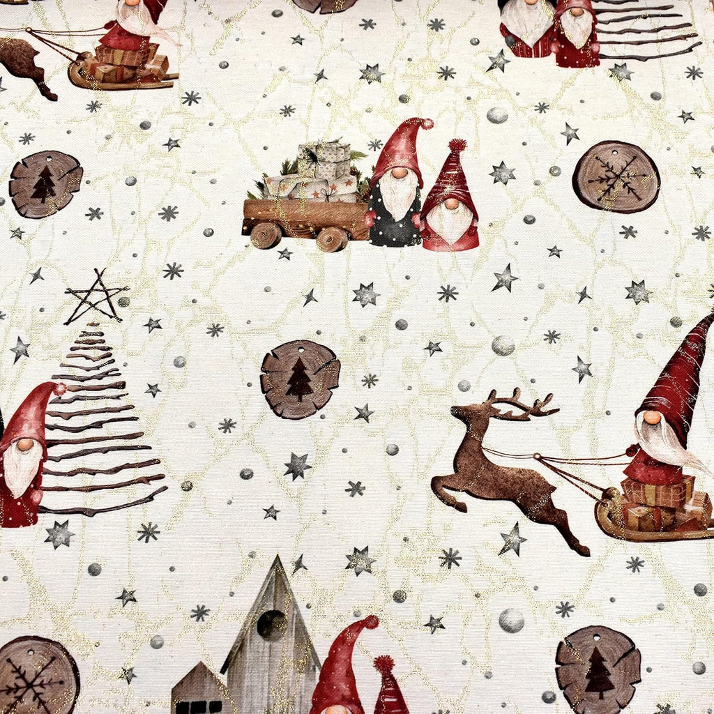 MAGAM-Stoffe Bisou Jacquard Dekostoff Oeko-Tex Meterware 50cm (Zwerge)