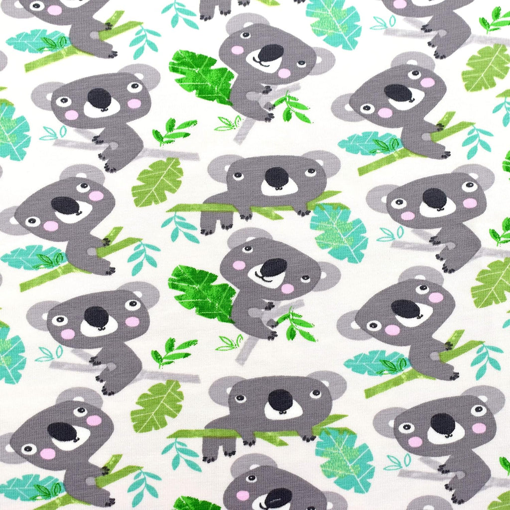 MAGAM-Stoffe Eukalyptus Koala Jersey Stoff Oeko-Tex Meterware 50cm