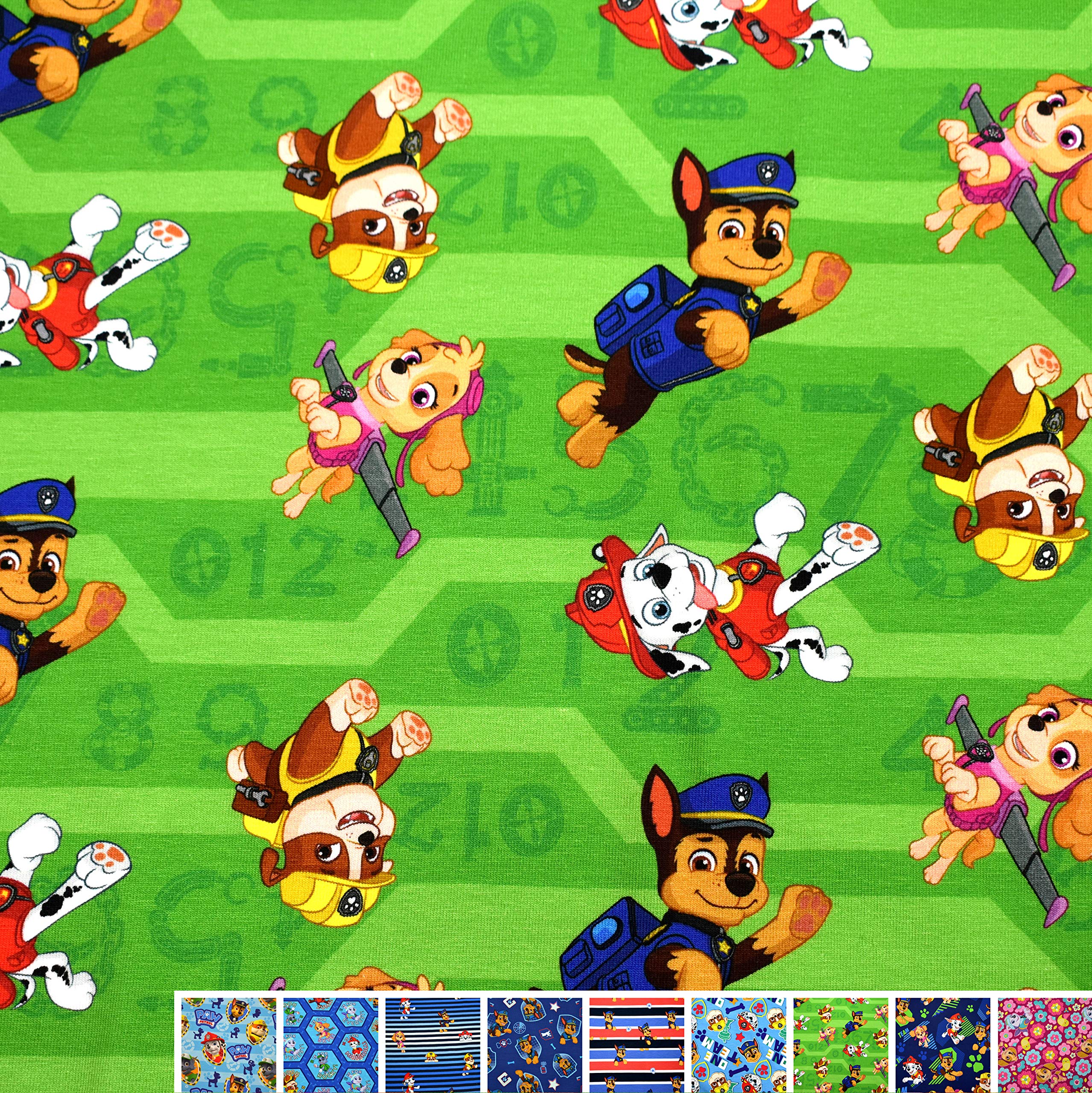 MAGAM-Stoffe Paw Jersey Kinder Stoff Oeko-Tex Meterware 50cm (12. Sky Regenbogen)