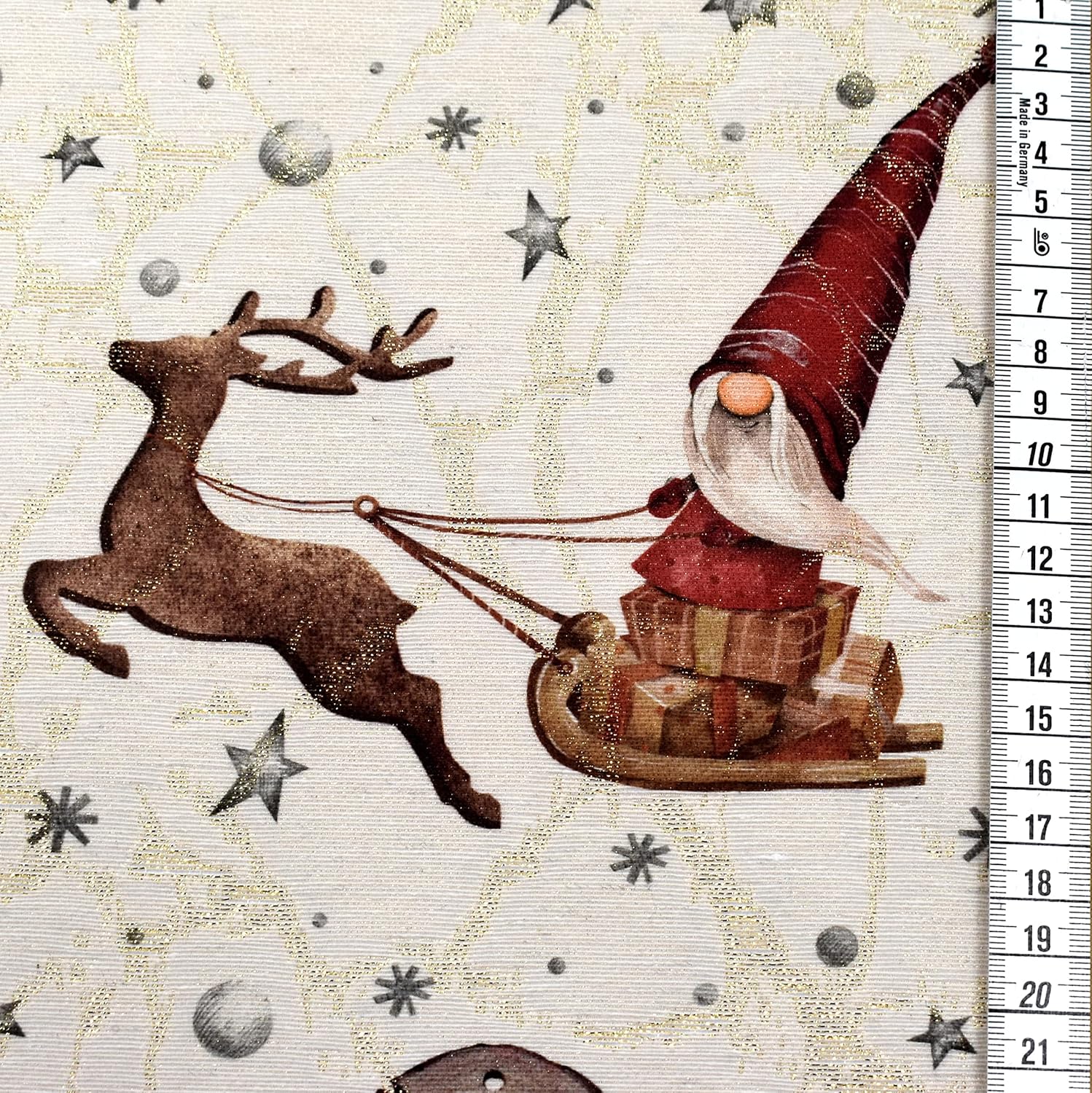 MAGAM-Stoffe Bisou Jacquard Dekostoff Oeko-Tex Meterware 50cm (Zwerge)