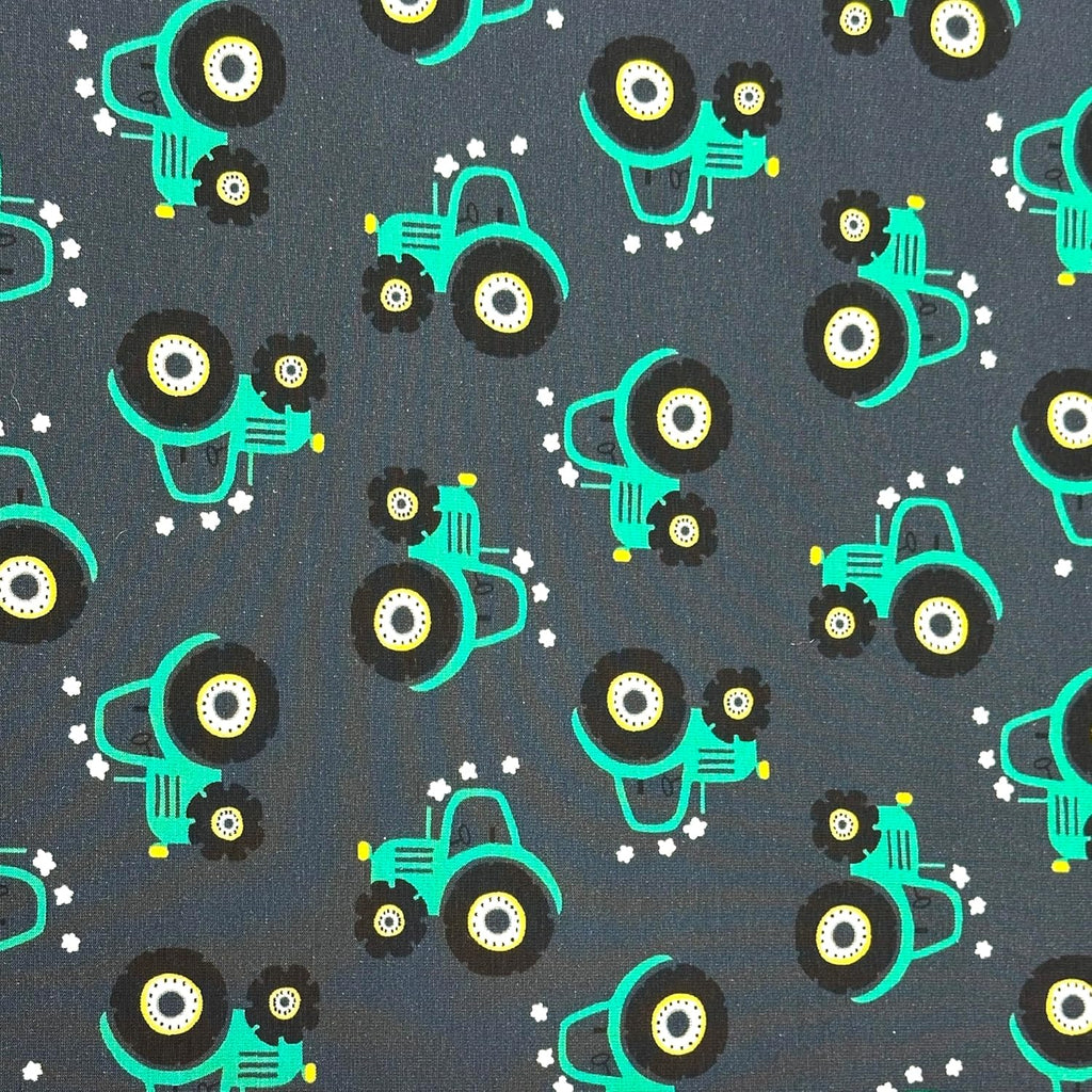MAGAM-Stoffe Traktor Ben marine dunkelblau Jersey Stoff Oeko-Tex Meterware 50cm