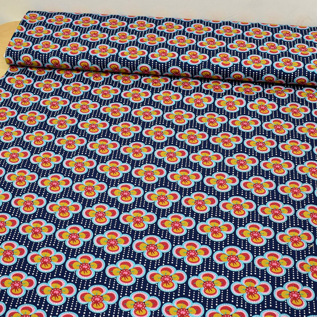 MAGAM-Stoffe Hana Blume Baumwollstoff Oeko-Tex Meterware 50cm