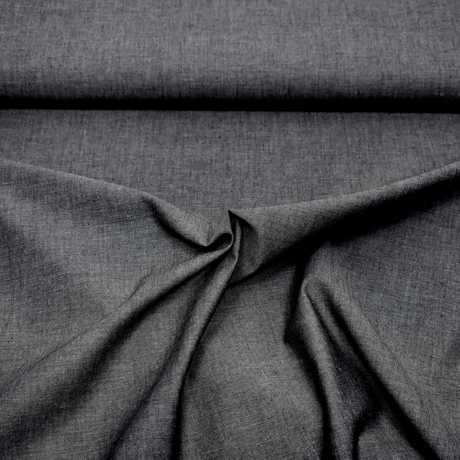 MAGAM-Stoffe Mona Uni Kinder Baumwollstoff Oeko-Tex Meterware 50cm (20. Schwarz)