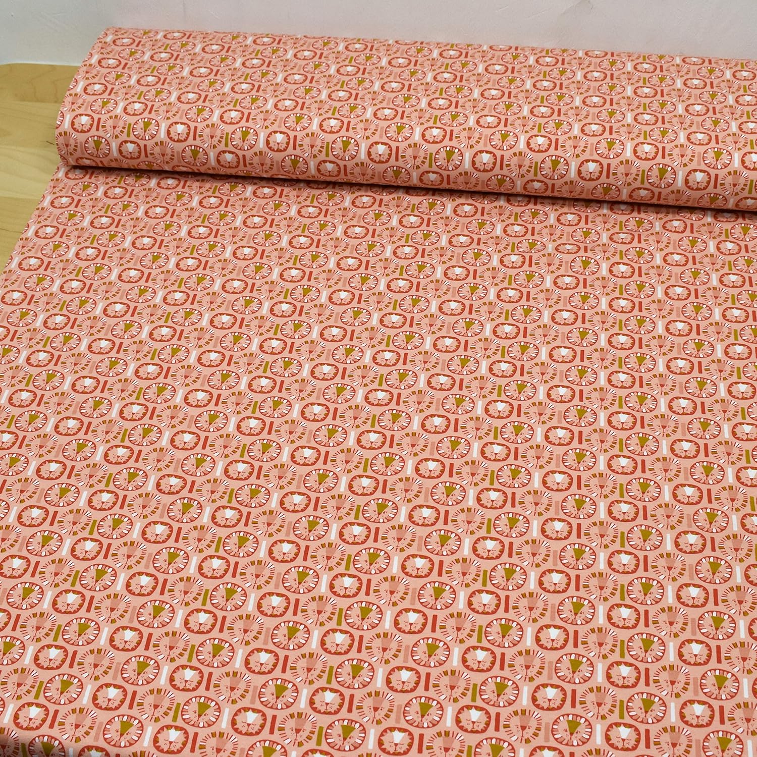 MAGAM-Stoffe König der Tiere Kinder Jersey Stoff Oeko-Tex Meterware 50cm (2. Apricot)