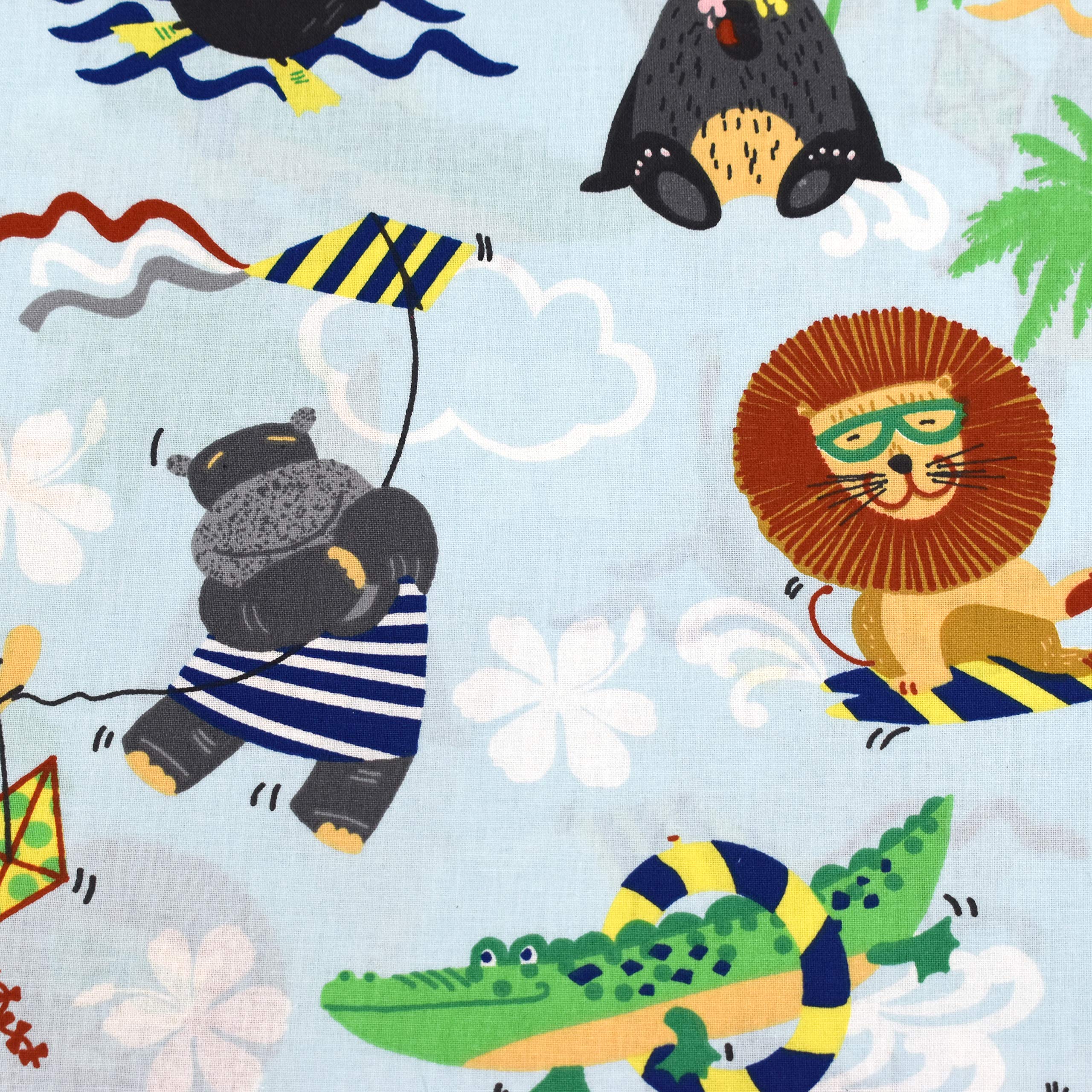 MAGAM-Stoffe Club Party Kinderstoff Oeko-Tex Meterware 50cm (Baumwolle beige)