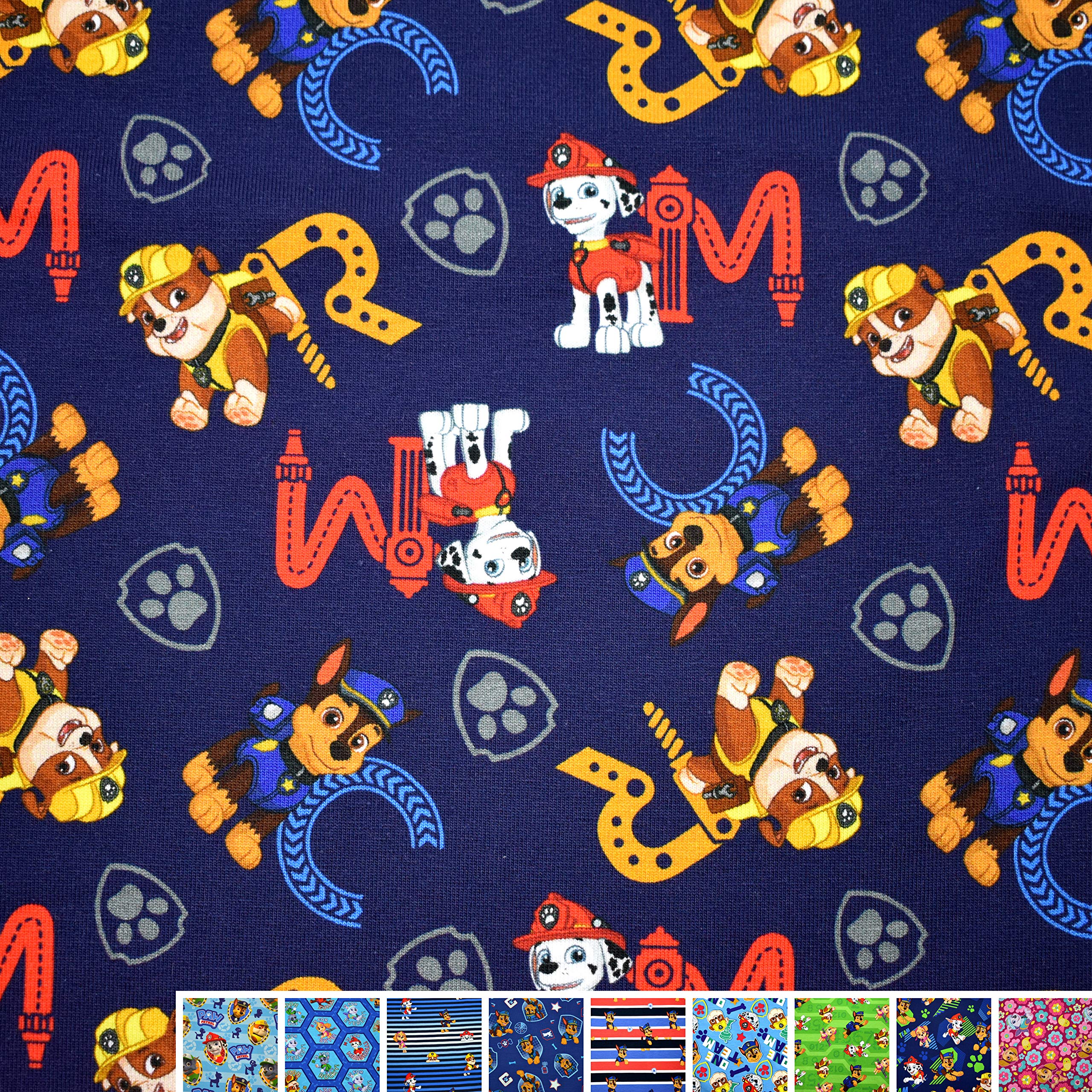 MAGAM-Stoffe Paw Jersey Kinder Stoff Oeko-Tex Meterware 50cm (12. Sky Regenbogen)