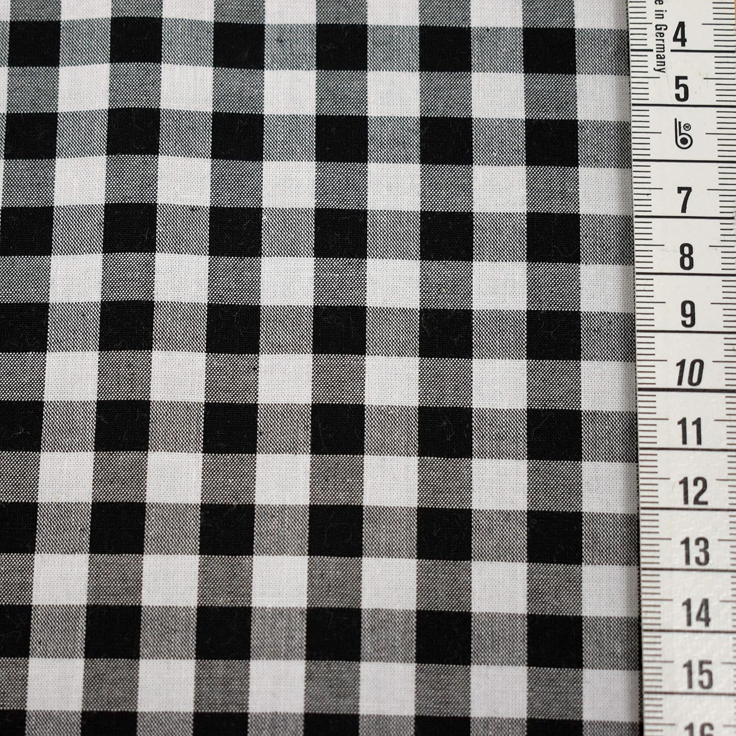 MAGAM-Stoffe Mona Vichy-Karo groß Baumwollstoff Oeko-Tex Meterware 50cm (20. Schwarz)