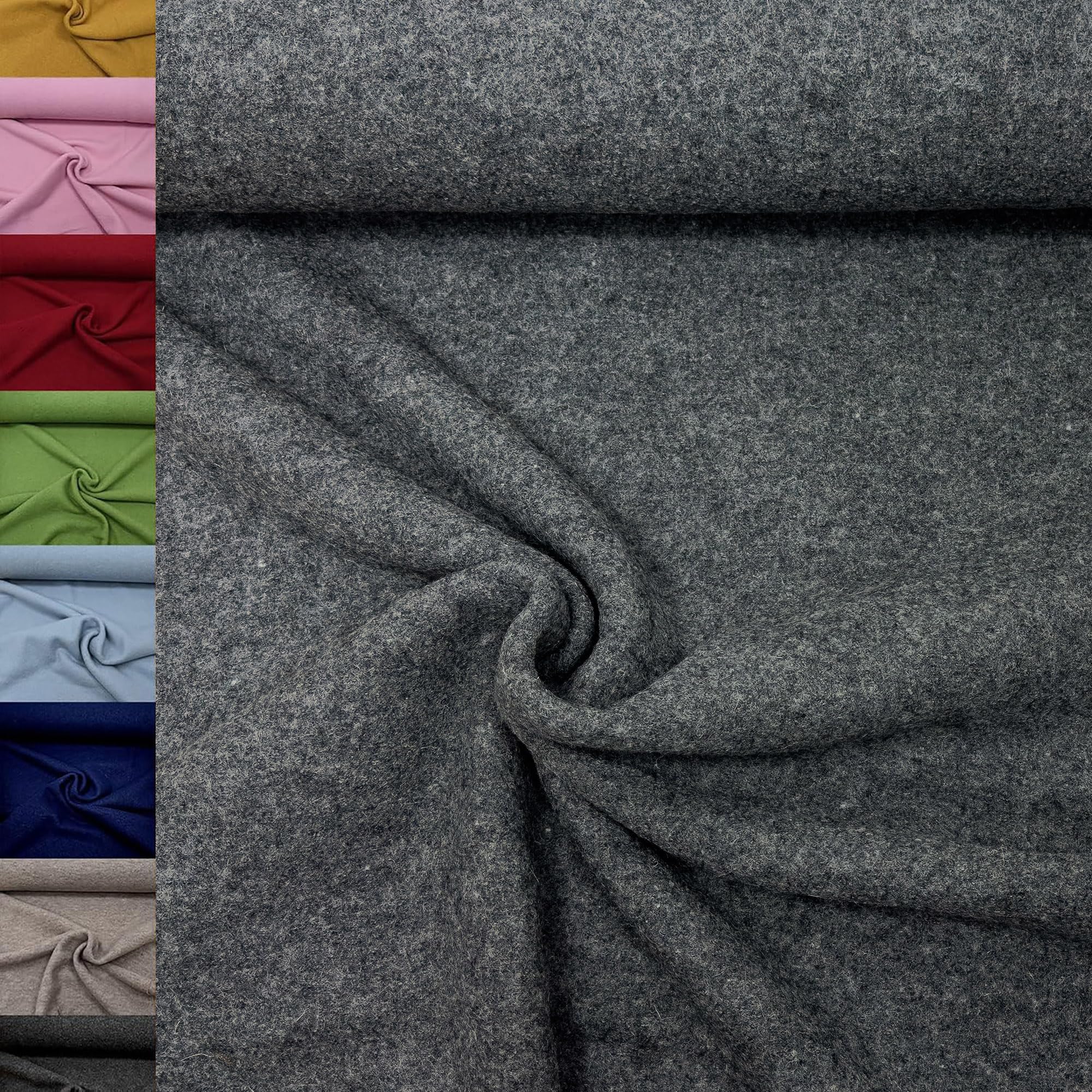 MAGAM-Stoffe Walkloden Wollstoff 100% reine Schurwolle Meterware 50cm (11. Grün)