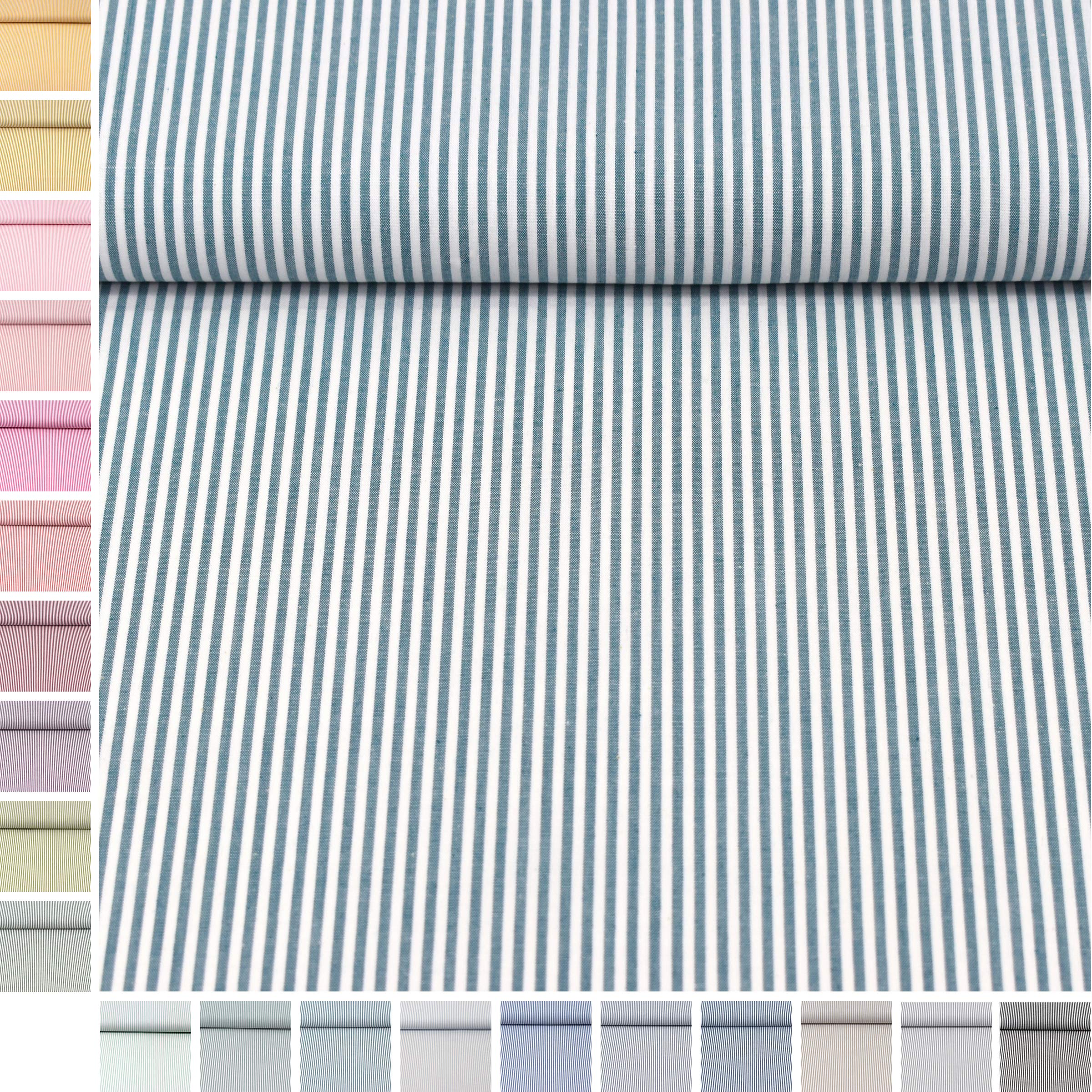 MAGAM-Stoffe Mona Streifen Kinder Baumwollstoff Oeko-Tex Meterware 50cm (20. Schwarz)