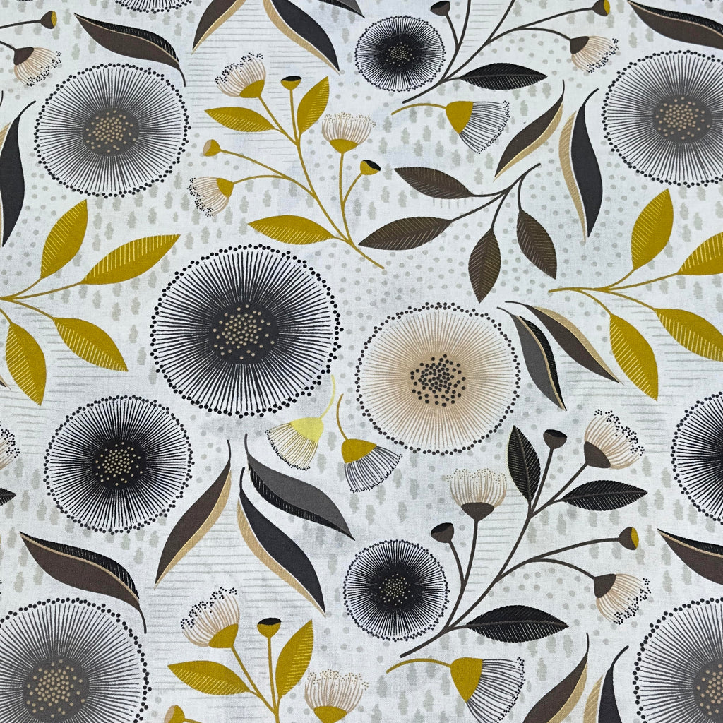 MAGAM-Stoffe Pusteblumen Baumwollstoff Dekostoff aus Frankreich ÖKO-TEX Meterware ab 50cm (Rot grün)