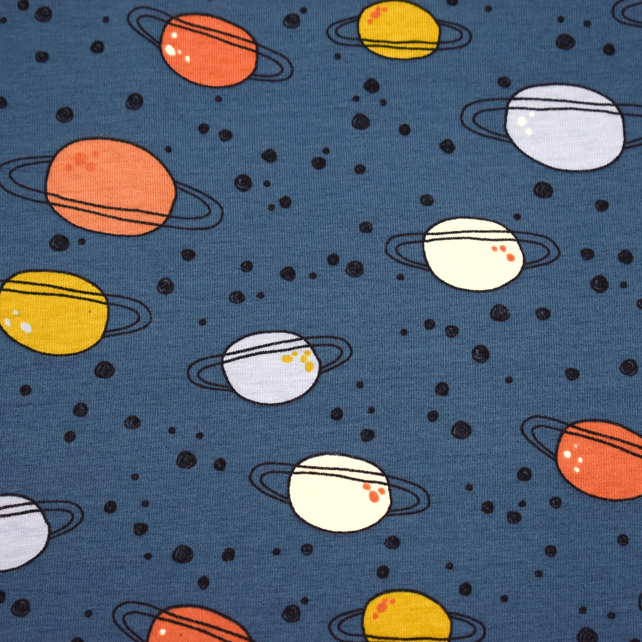 MAGAM-Stoffe Weltraum Wunder Jersey Kinder Stoff Oeko-Tex Meterware 50cm (Ocker)