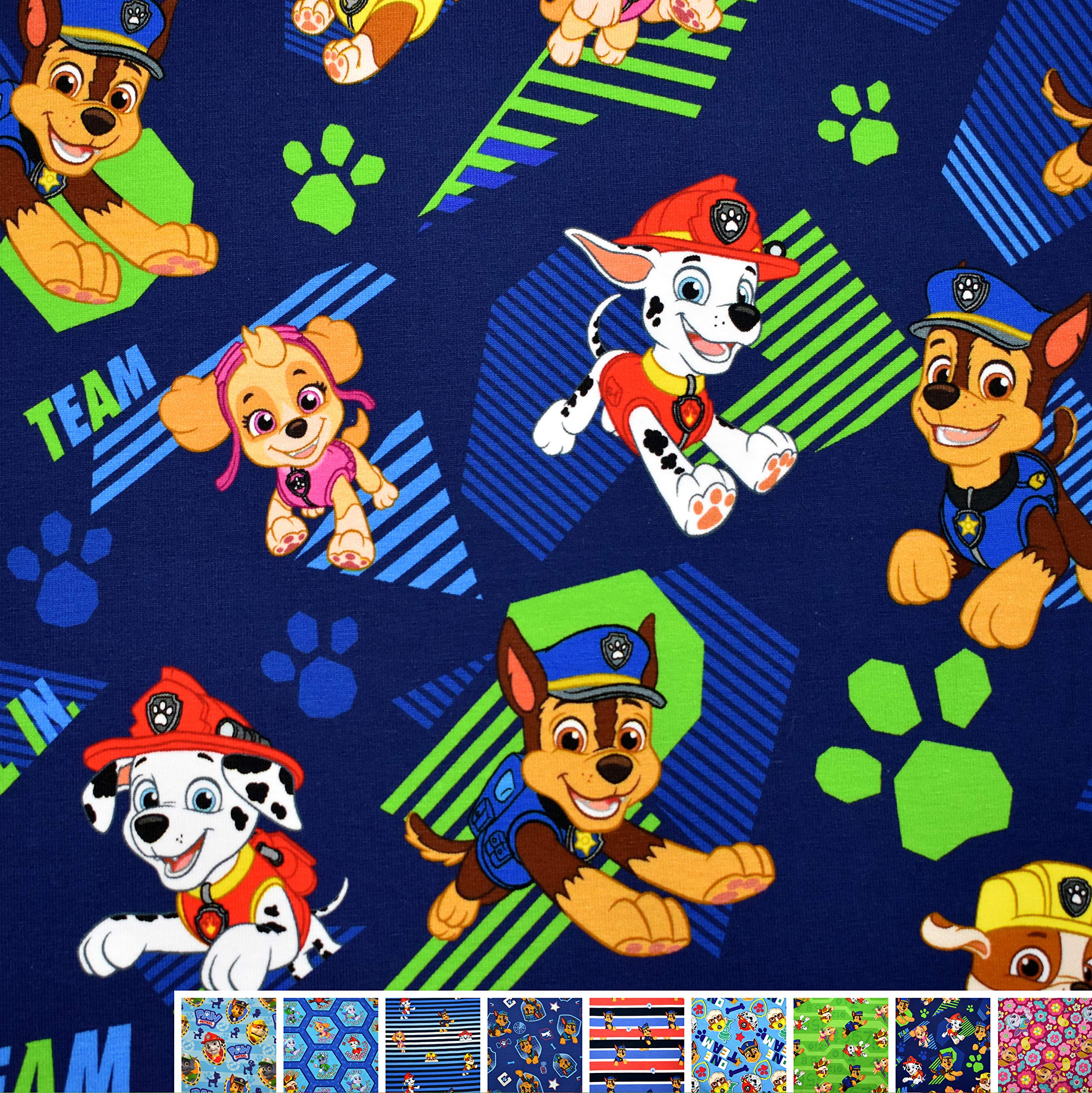 MAGAM-Stoffe Paw Jersey Kinder Stoff Oeko-Tex Meterware 50cm (12. Sky Regenbogen)