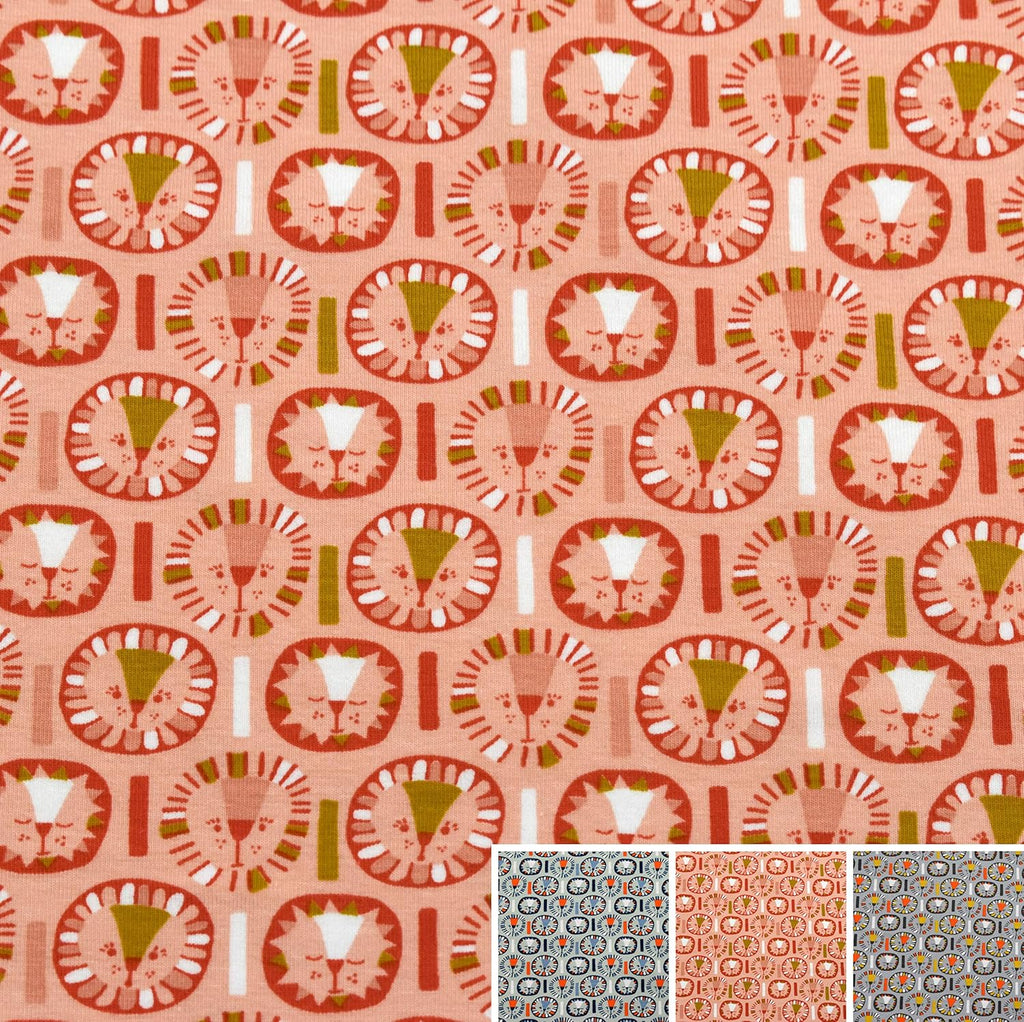 MAGAM-Stoffe König der Tiere Kinder Jersey Stoff Oeko-Tex Meterware 50cm (2. Apricot)