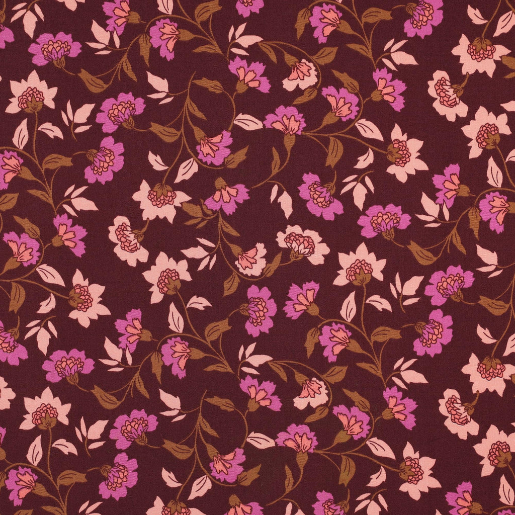 MAGAM-Stoffe Abby Mode Stoff aus Holland Viskose Meterware ab 50cm (Punta Di Roma Muster blau altrosa)