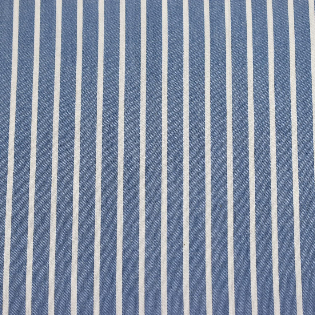 MAGAM-Stoffe Carlo Jeans Stoff aus 100% Baumwolle Meterware 50cm (Streifen hellblau)