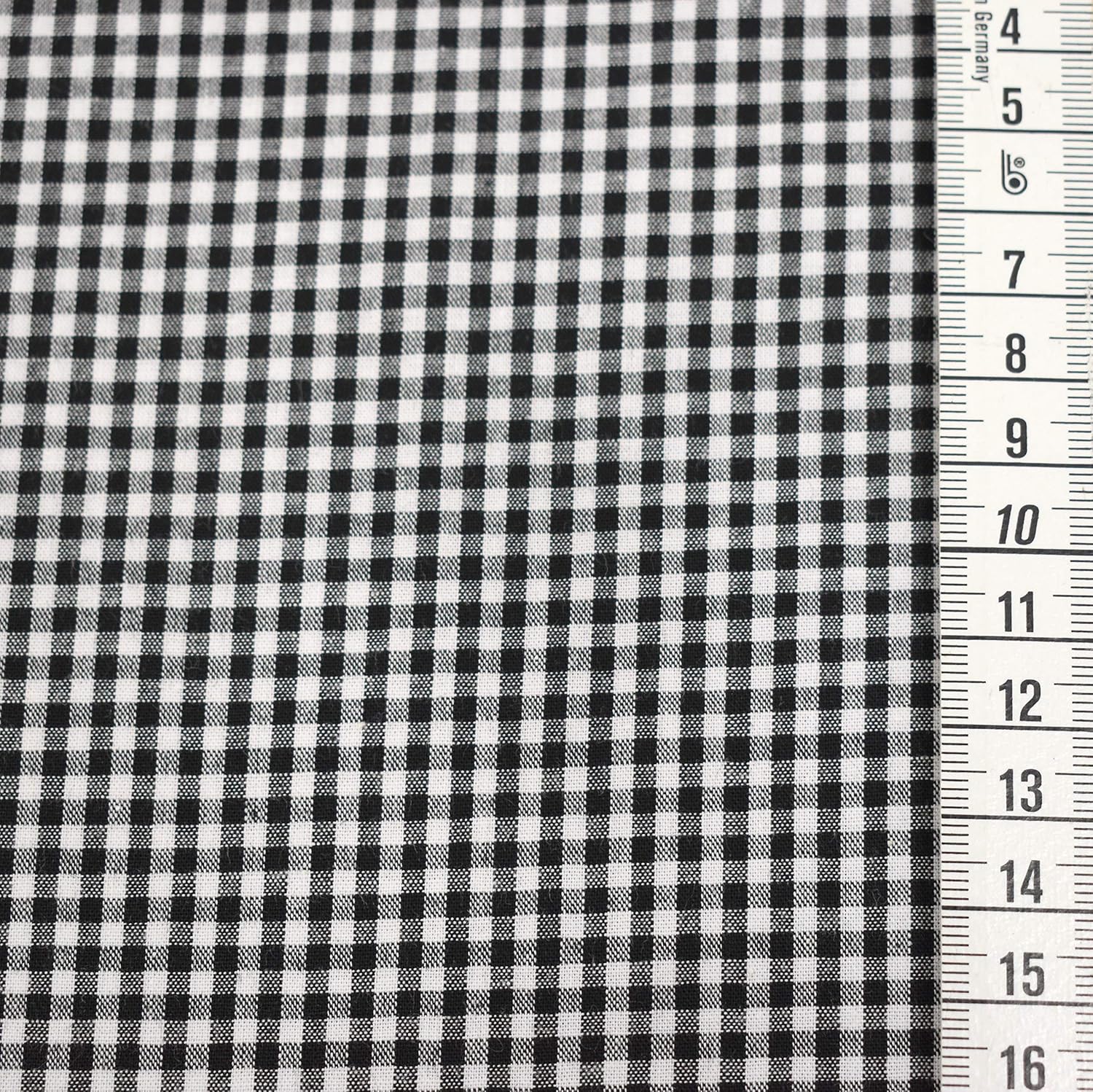 MAGAM-Stoffe Mona Vichy-Karo klein Baumwollstoff Oeko-Tex Meterware 50cm (20. Schwarz)