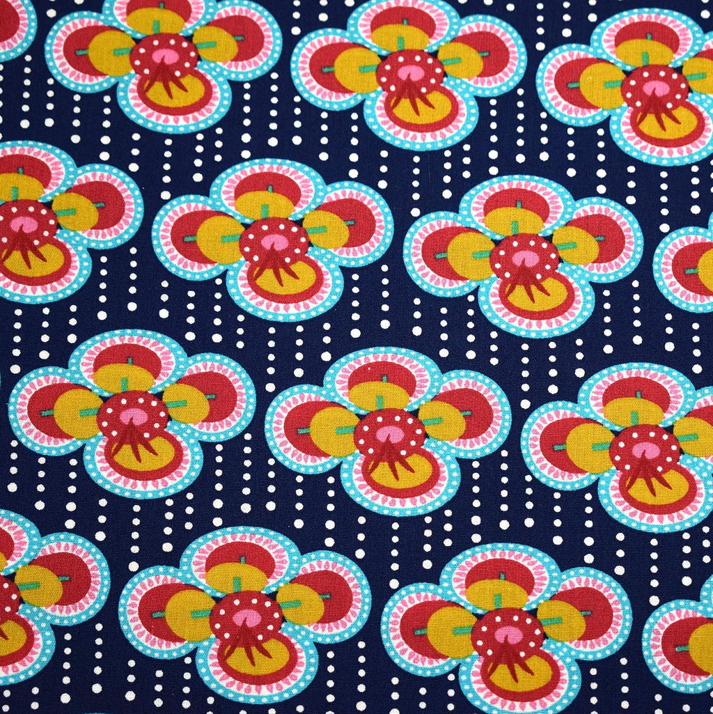 MAGAM-Stoffe Hana Blume Baumwollstoff Oeko-Tex Meterware 50cm