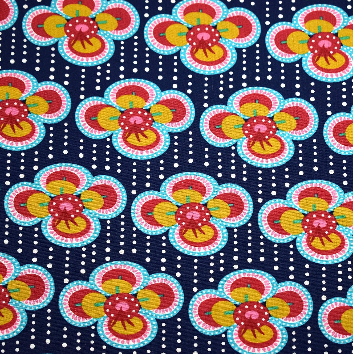 MAGAM-Stoffe Hana Blume Baumwollstoff Oeko-Tex Meterware 50cm