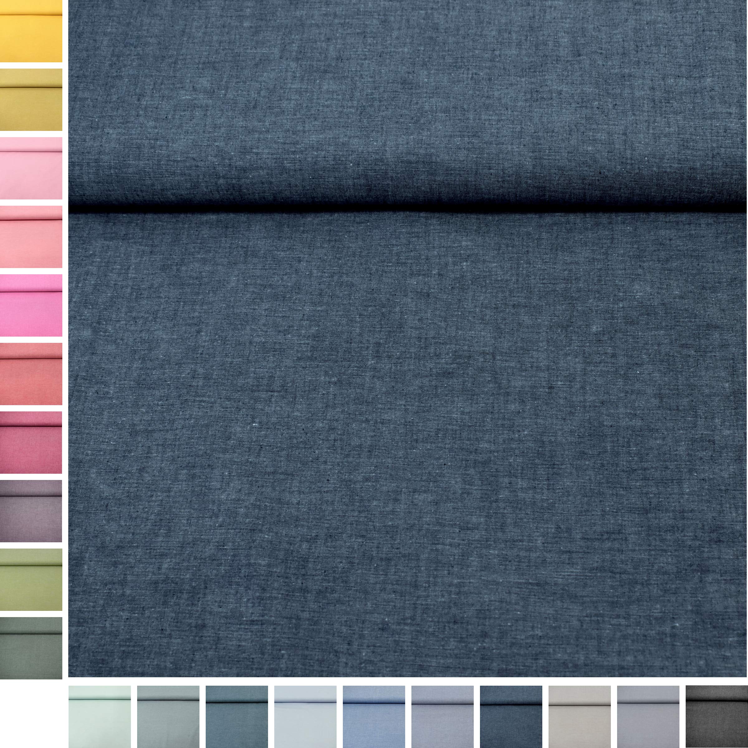 MAGAM-Stoffe Mona Uni Kinder Baumwollstoff Oeko-Tex Meterware 50cm (20. Schwarz)