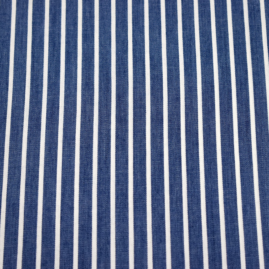 MAGAM-Stoffe Carlo Jeans Stoff aus 100% Baumwolle Meterware 50cm (Streifen hellblau)